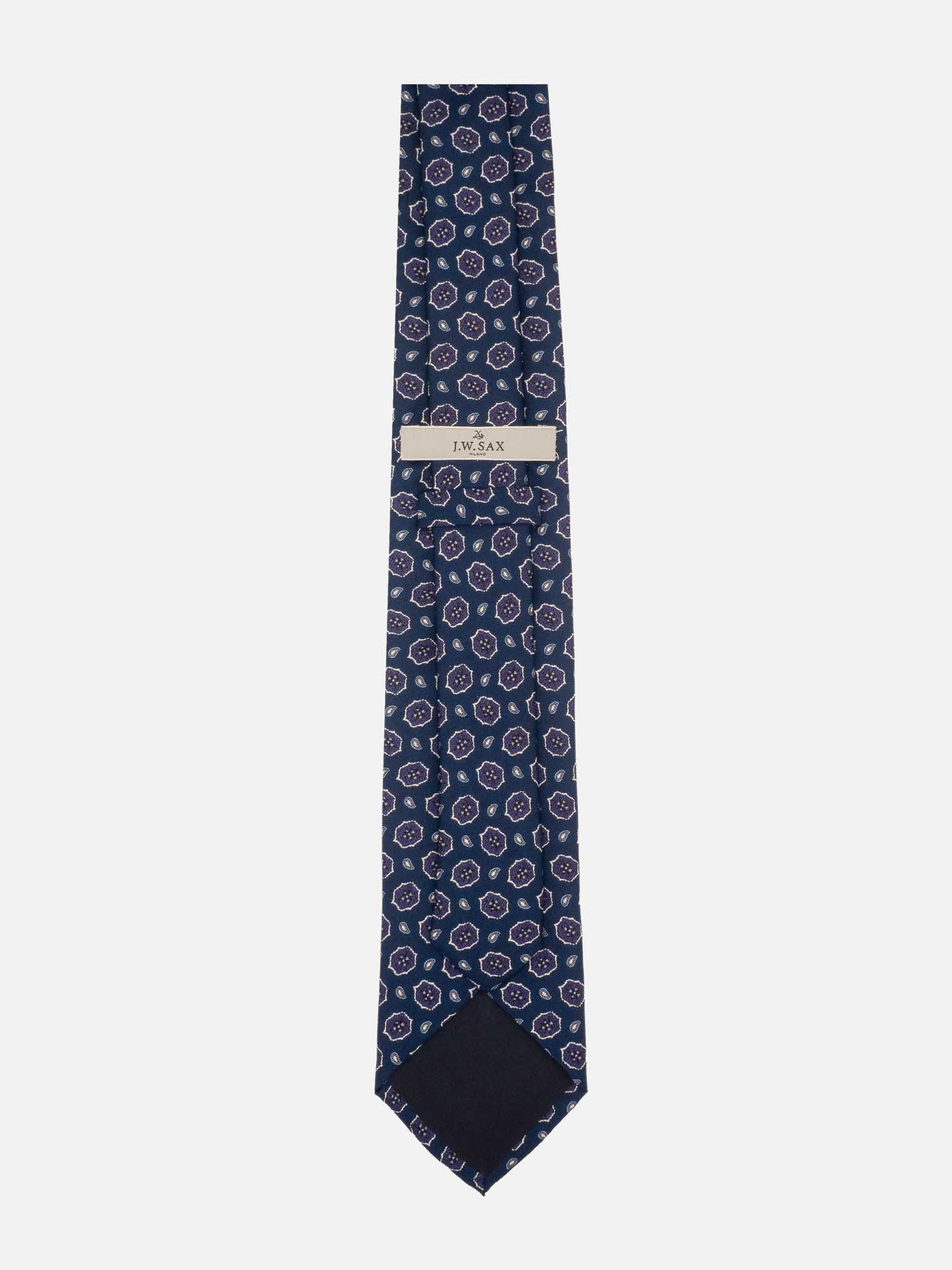 J.W.SAX MILANO Cravatta Sartoriale in Pura Seta a Fantasia