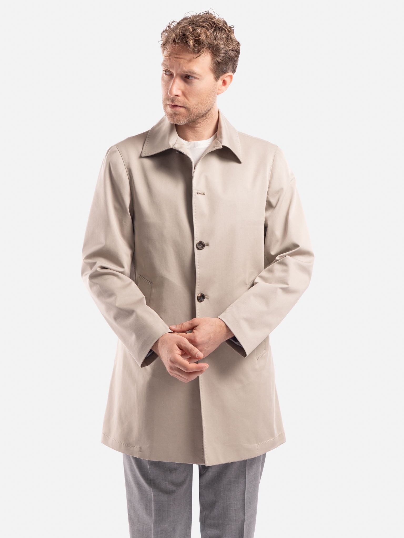 J.W.SAX MILANO Trench in Cotone Tecnico Elasticizzato