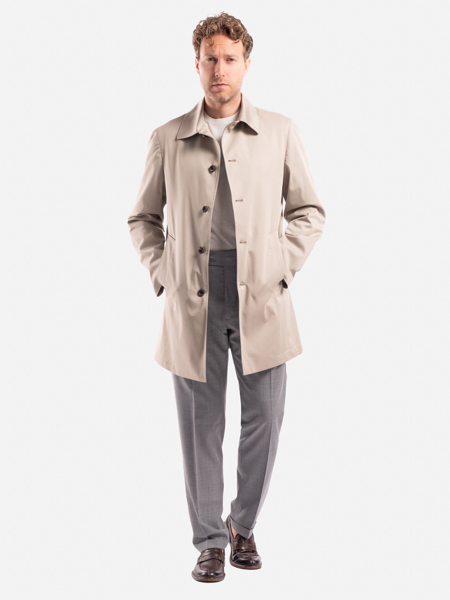 J.W.SAX MILANO Trench in Cotone Tecnico Elasticizzato