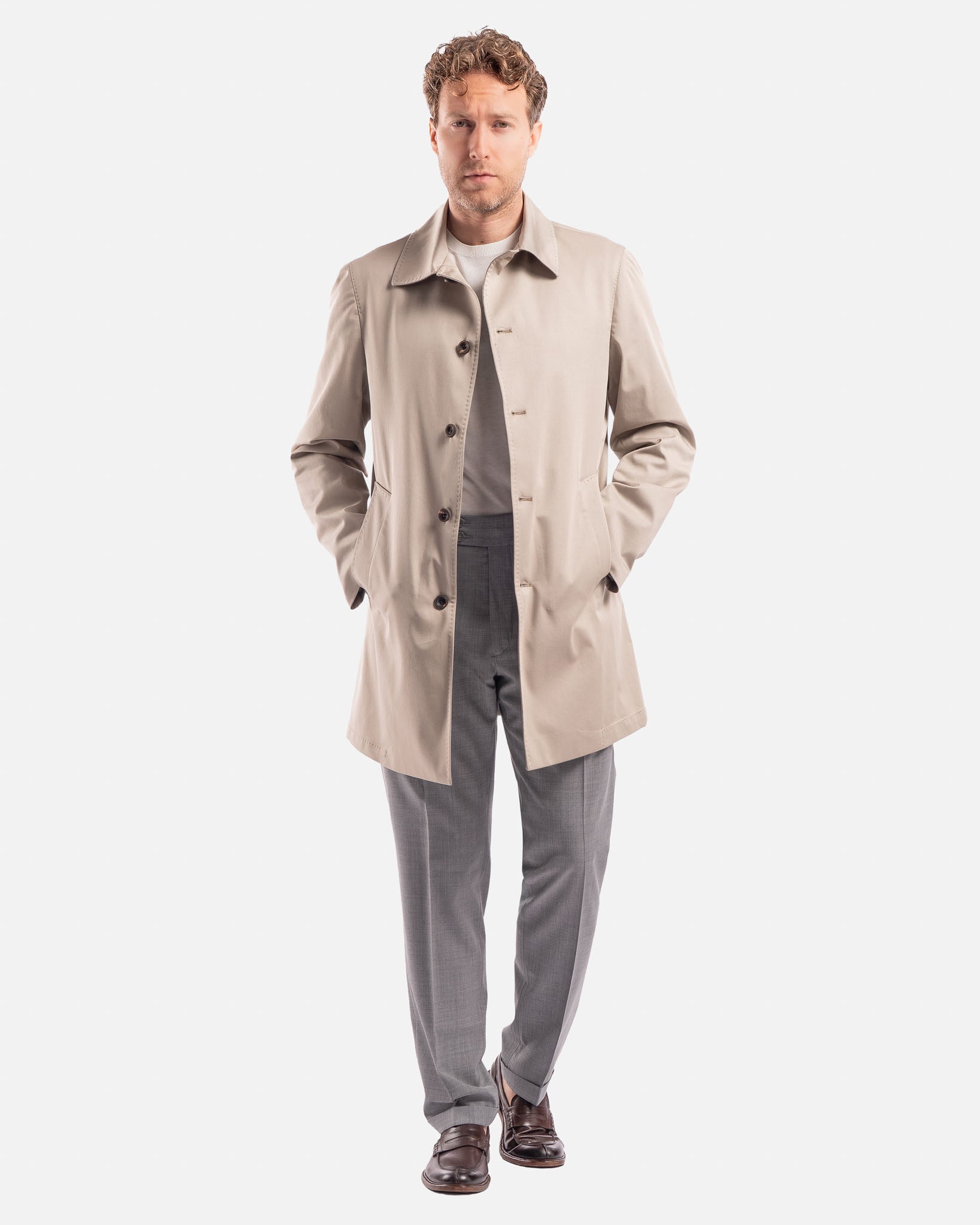 J.W.SAX MILANO Trench in Cotone Tecnico Elasticizzato