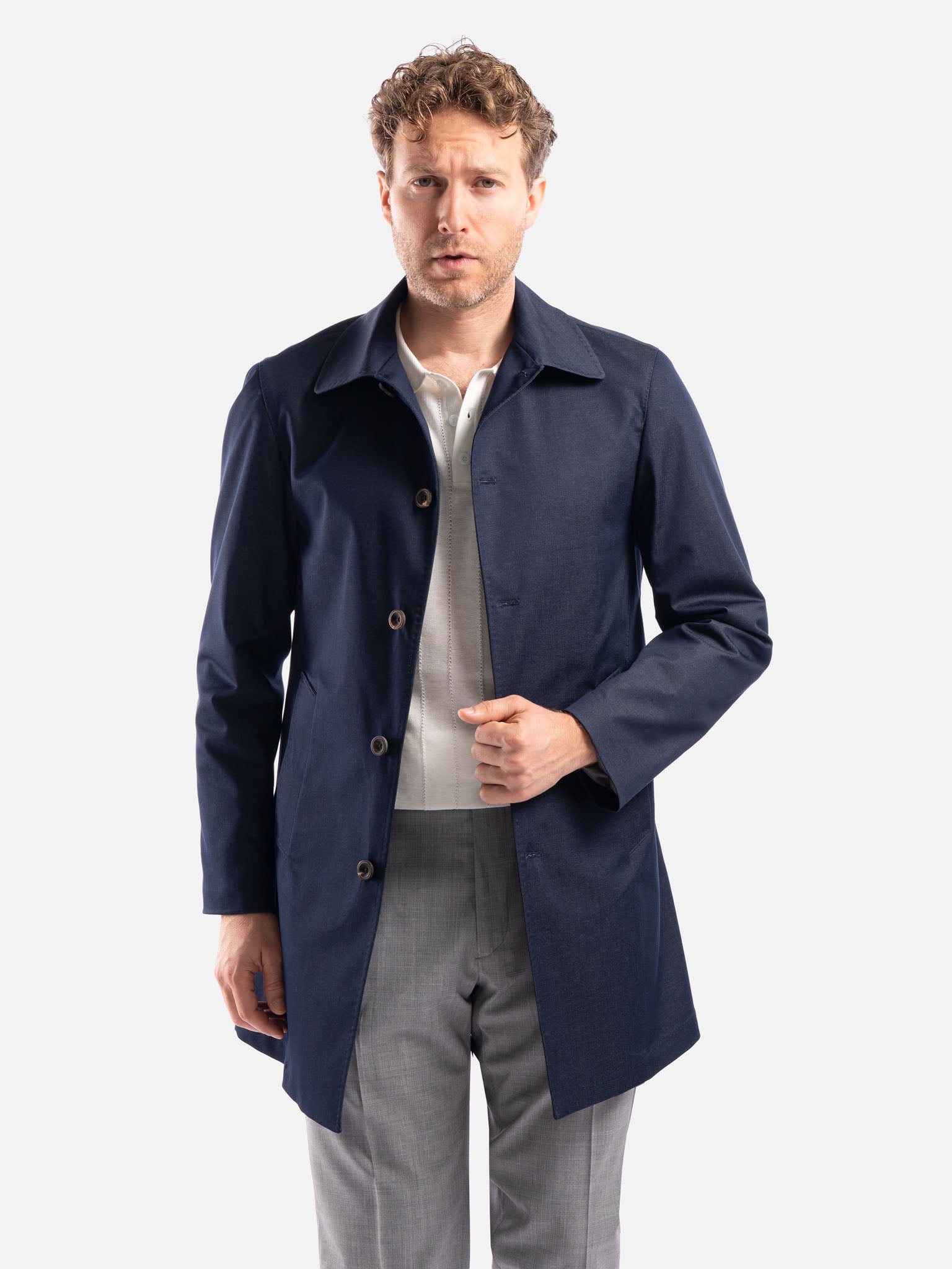 J.W.SAX MILANO Trench in Cotone Tecnico Elasticizzato