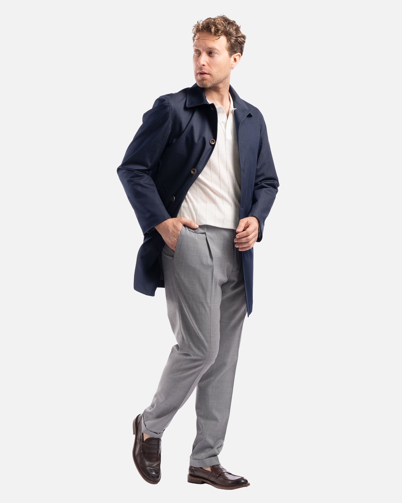 J.W.SAX MILANO Trench in Cotone Tecnico Elasticizzato
