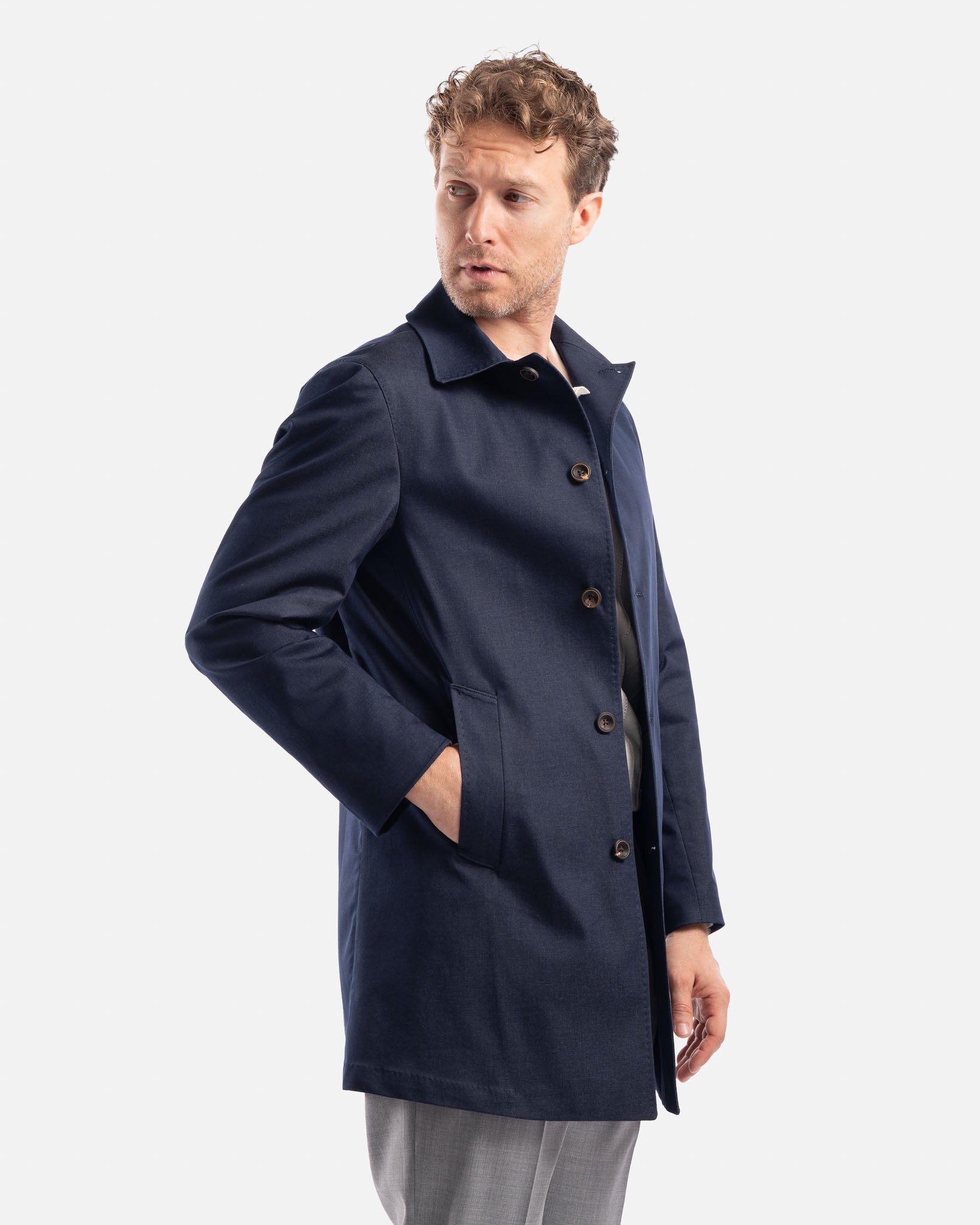 J.W.SAX MILANO Trench in Cotone Tecnico Elasticizzato