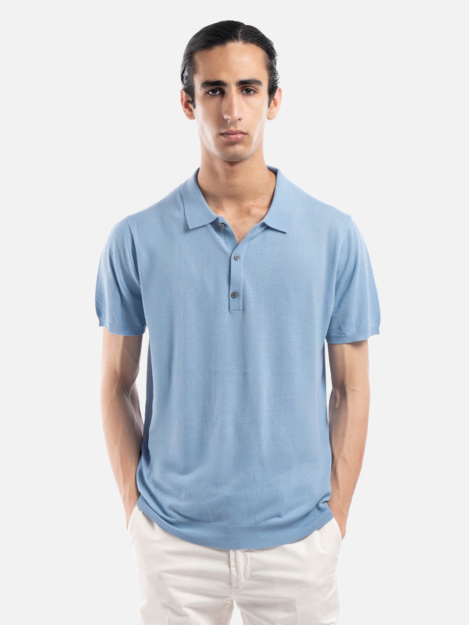 J.W.SAX MILANO Polo in Cotone e Lino
