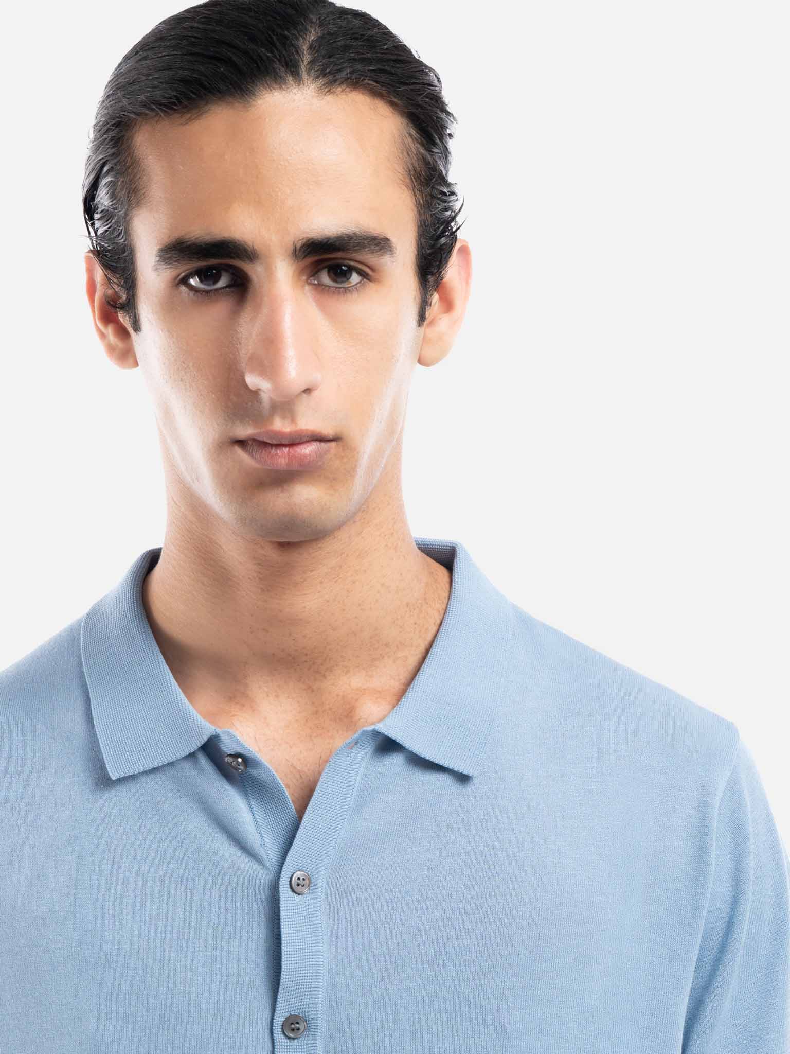 J.W.SAX MILANO Polo in Cotone e Lino
