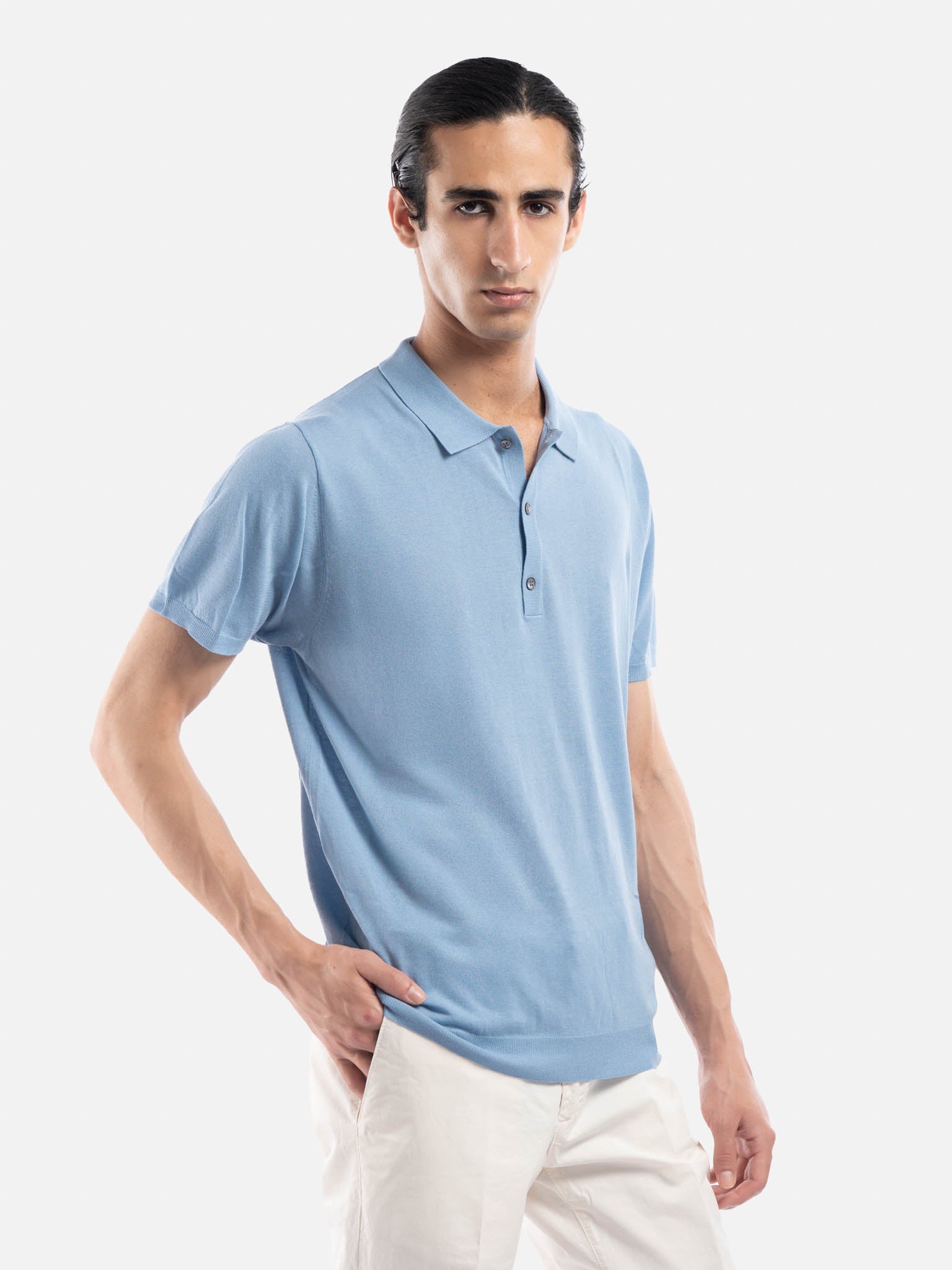 J.W.SAX MILANO Polo in Cotone e Lino