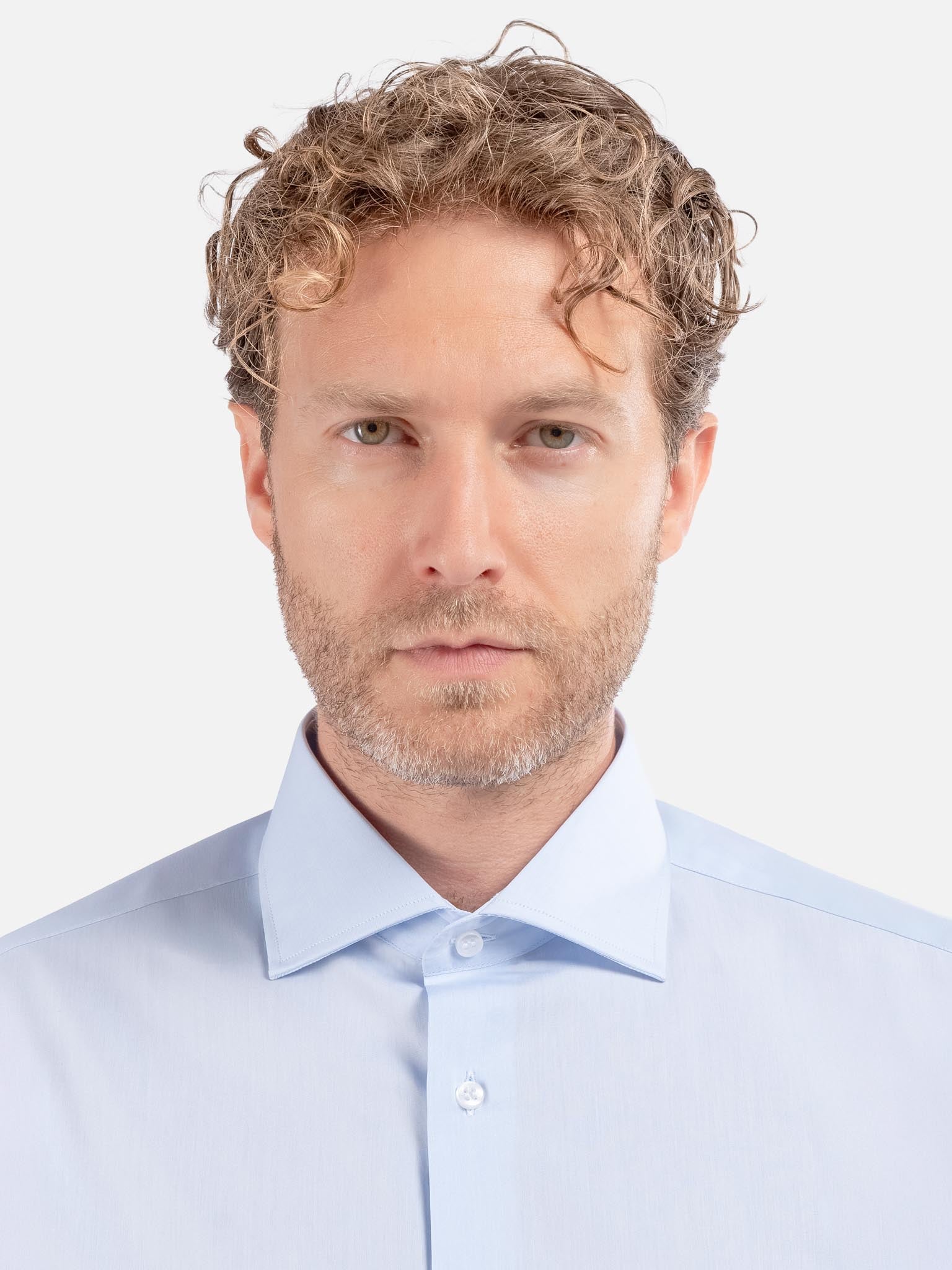 J.W.SAX MILANO Camicia Celeste in Popeline Slim Fit