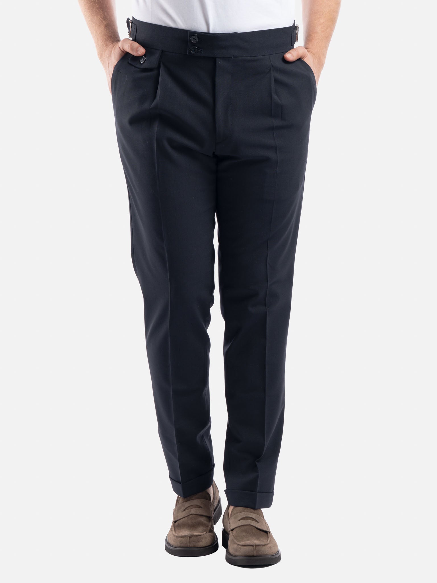 J.W.SAX MILANO Pantalone in Pura Lana All Season Blu
