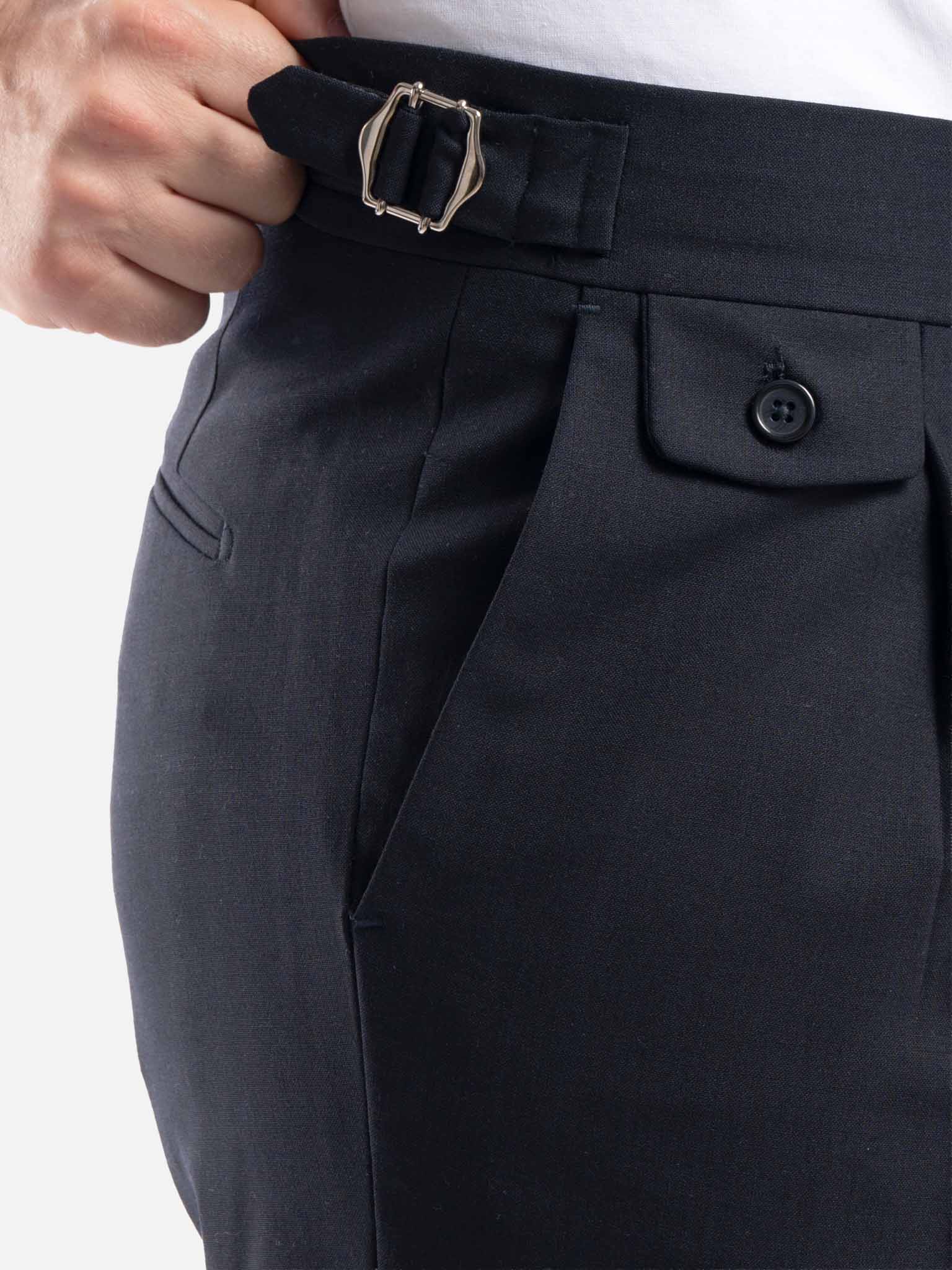 J.W.SAX MILANO Pantalone in Pura Lana All Season Blu