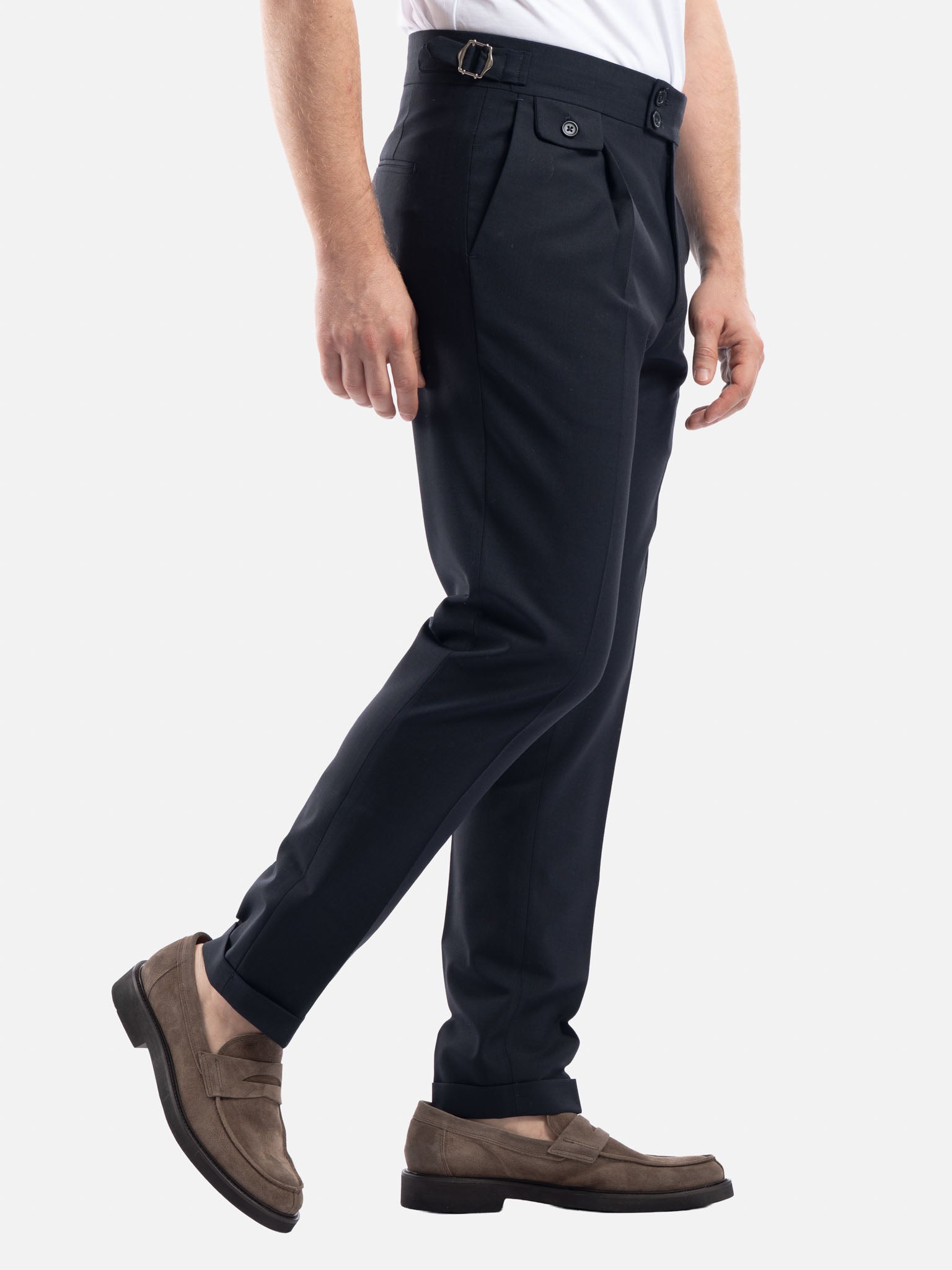 J.W.SAX MILANO Pantalone in Pura Lana All Season Blu