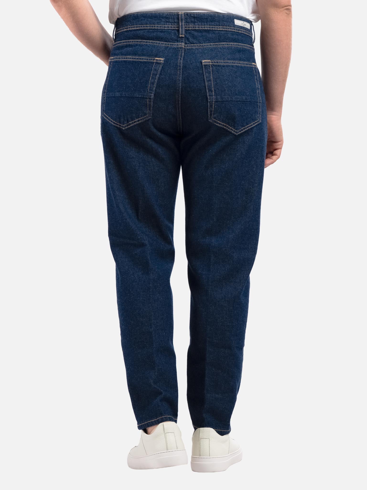 J.W.SAX MILANO Jeans Leisure Fit in Denim Scuro Fermo