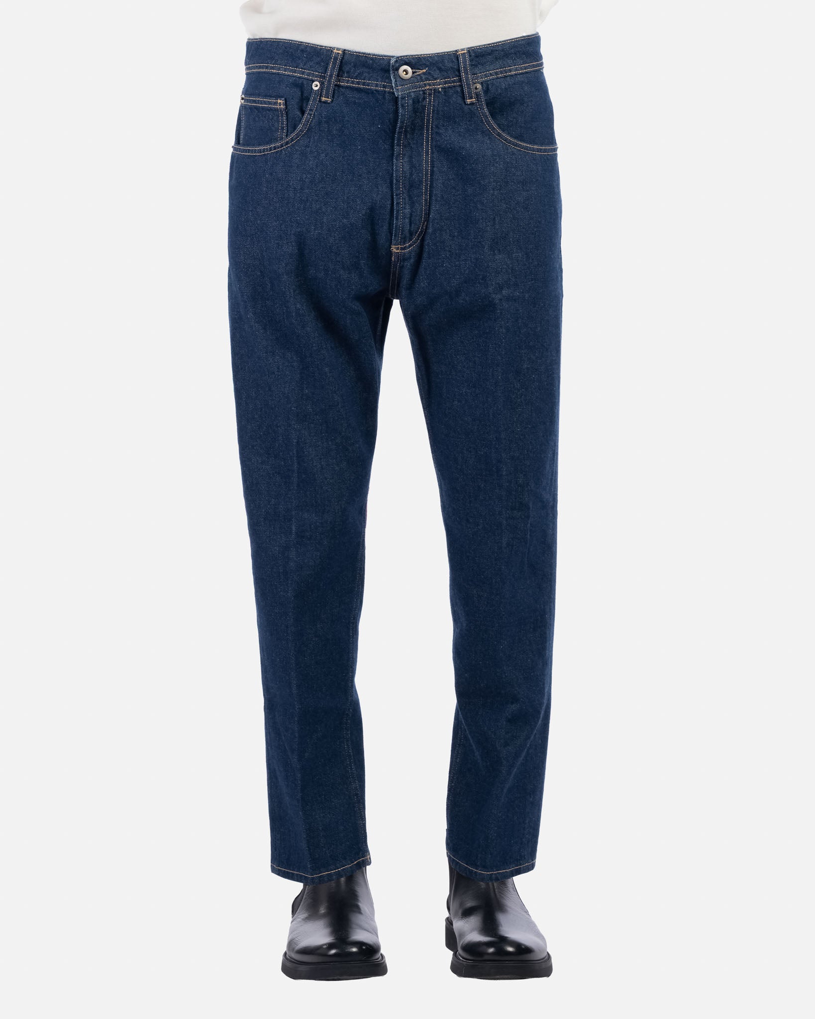 Jeans Leisure Fit in Denim Scuro Fermo