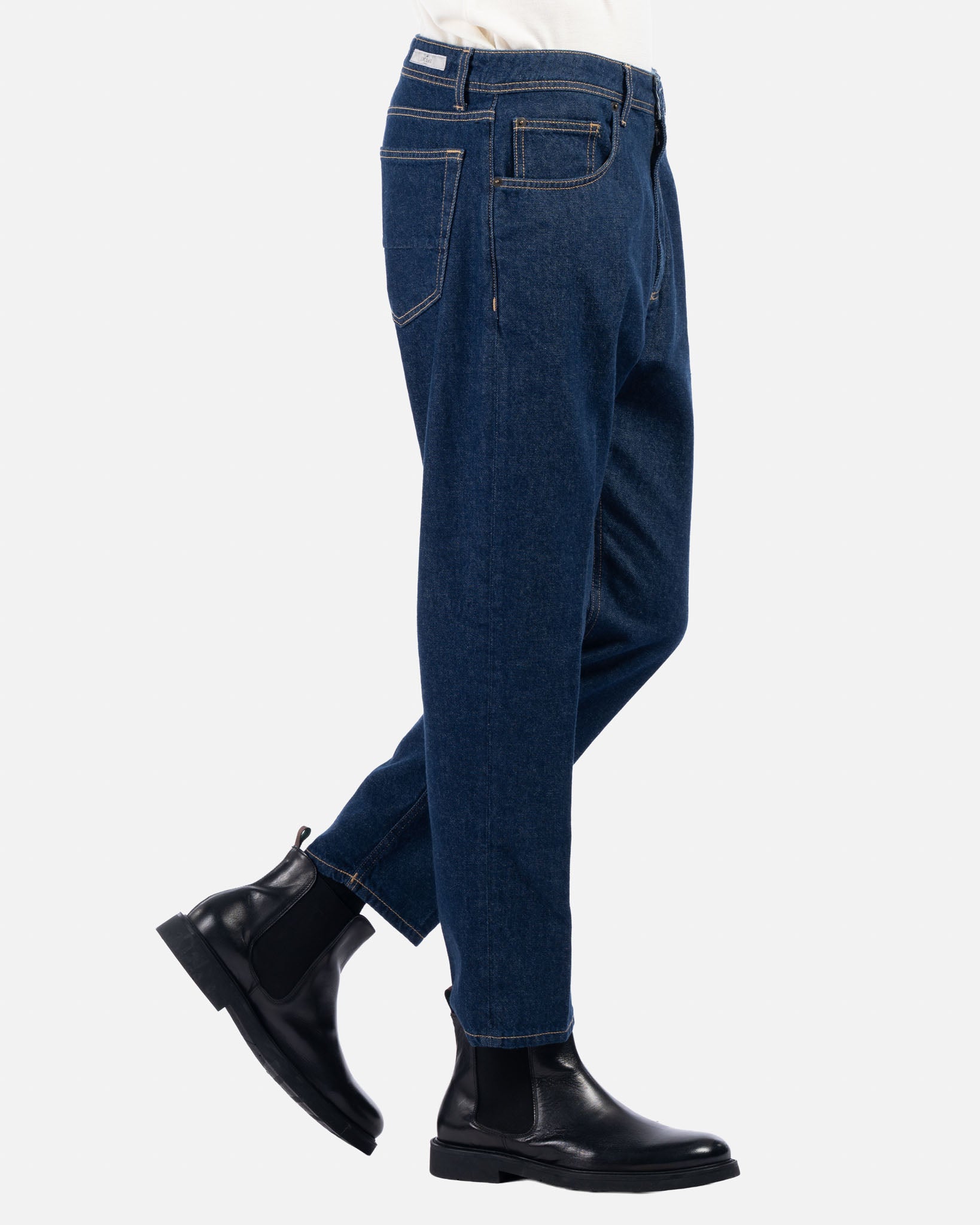 Jeans Leisure Fit in Denim Scuro Fermo