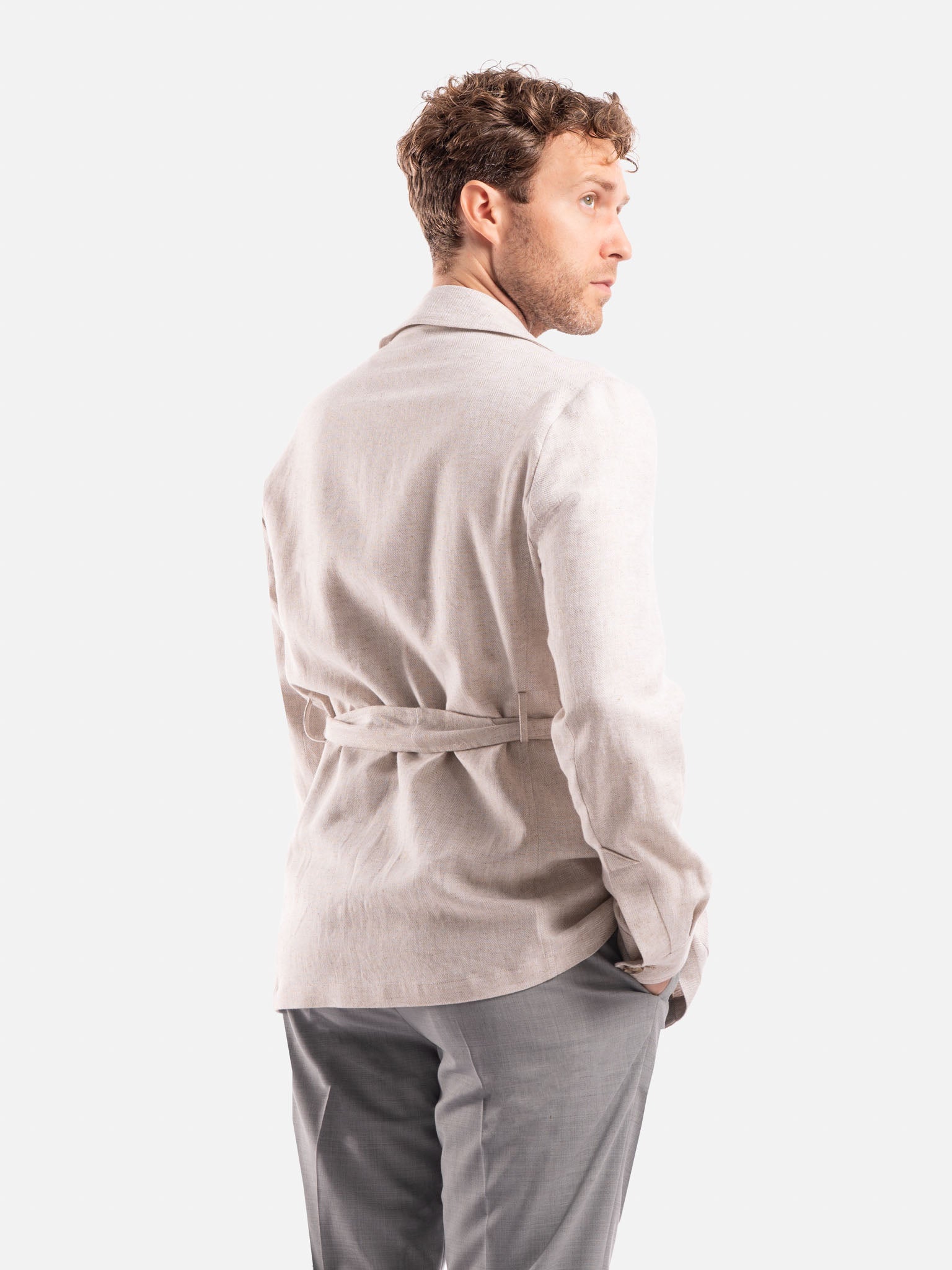 Giacca Sahariana in Lino e Cotone