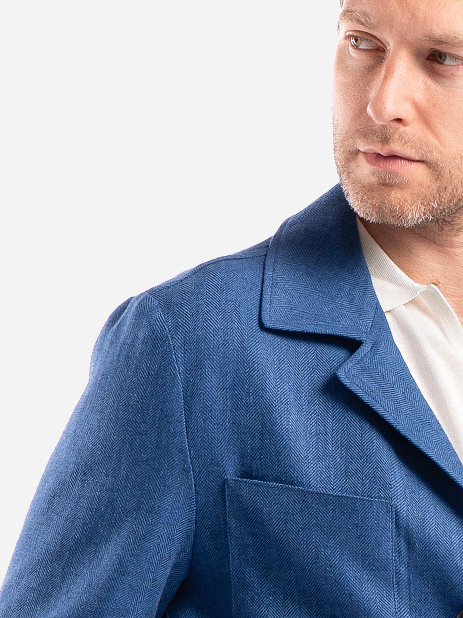 J.W.SAX MILANO Giacca Sahariana in Lino e Cotone