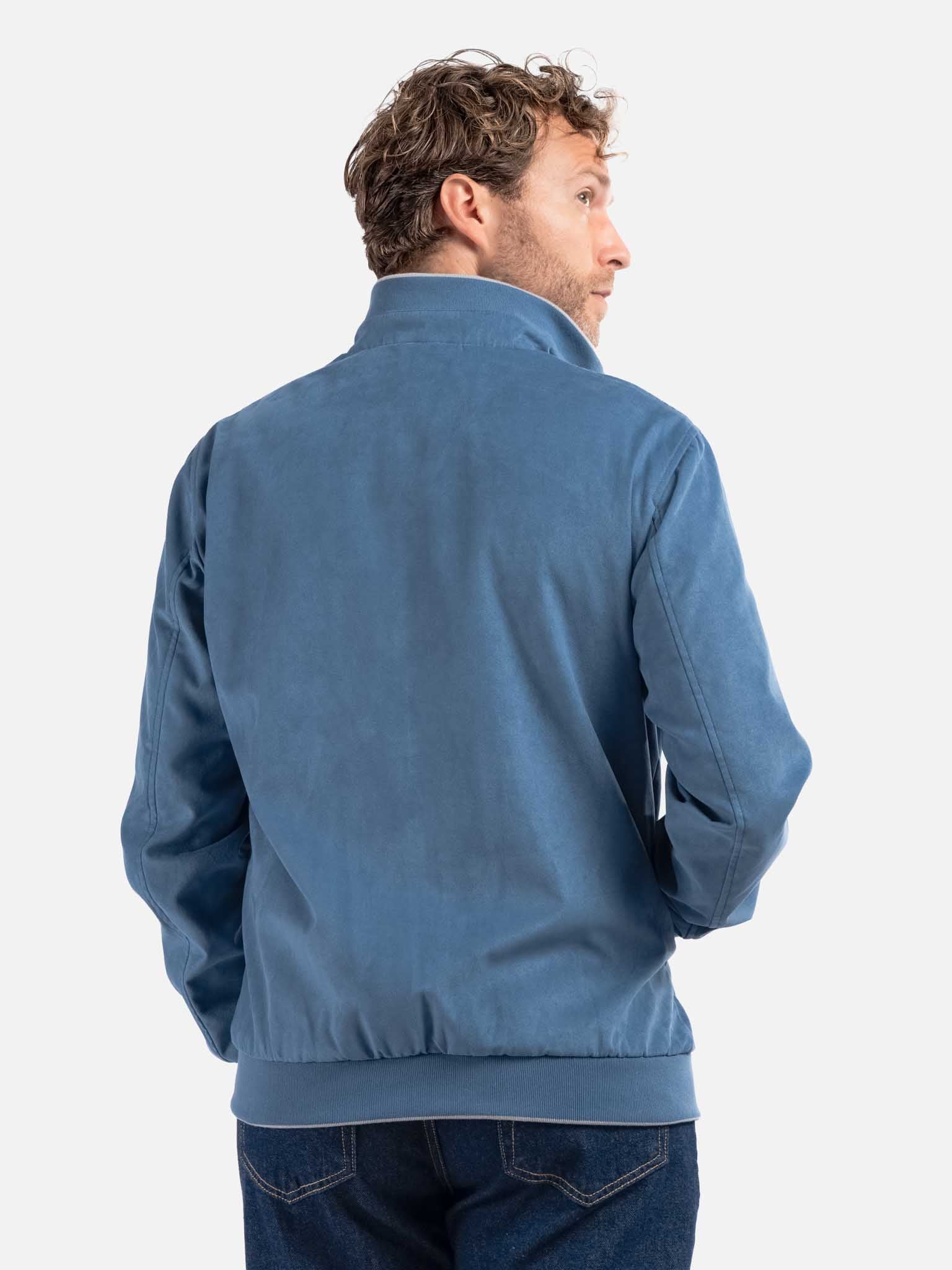 J.W.SAX MILANO Giubbino Effetto Camoscio Azzurro
