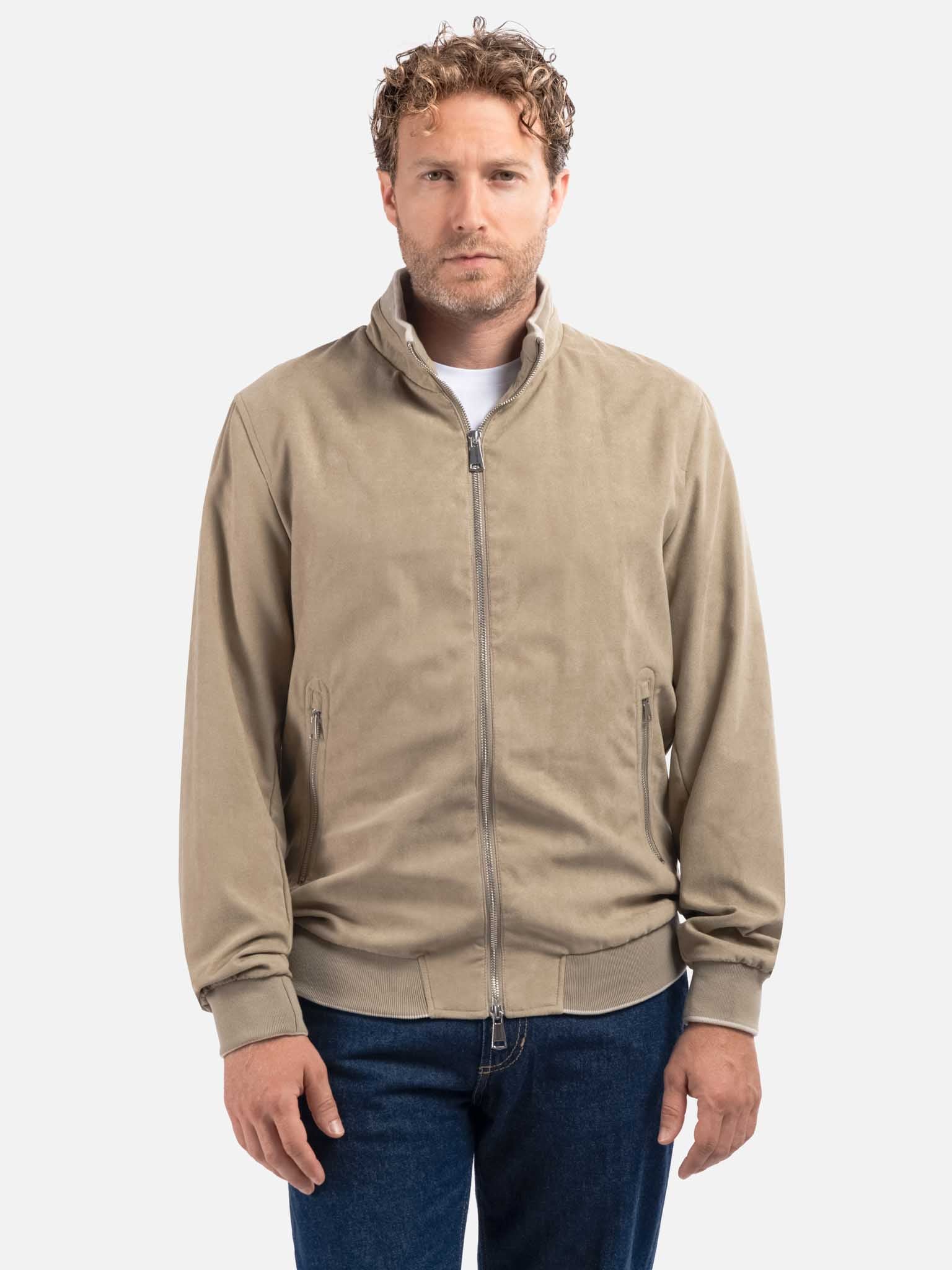 J.W.SAX MILANO Giubbino Effetto Camoscio Beige