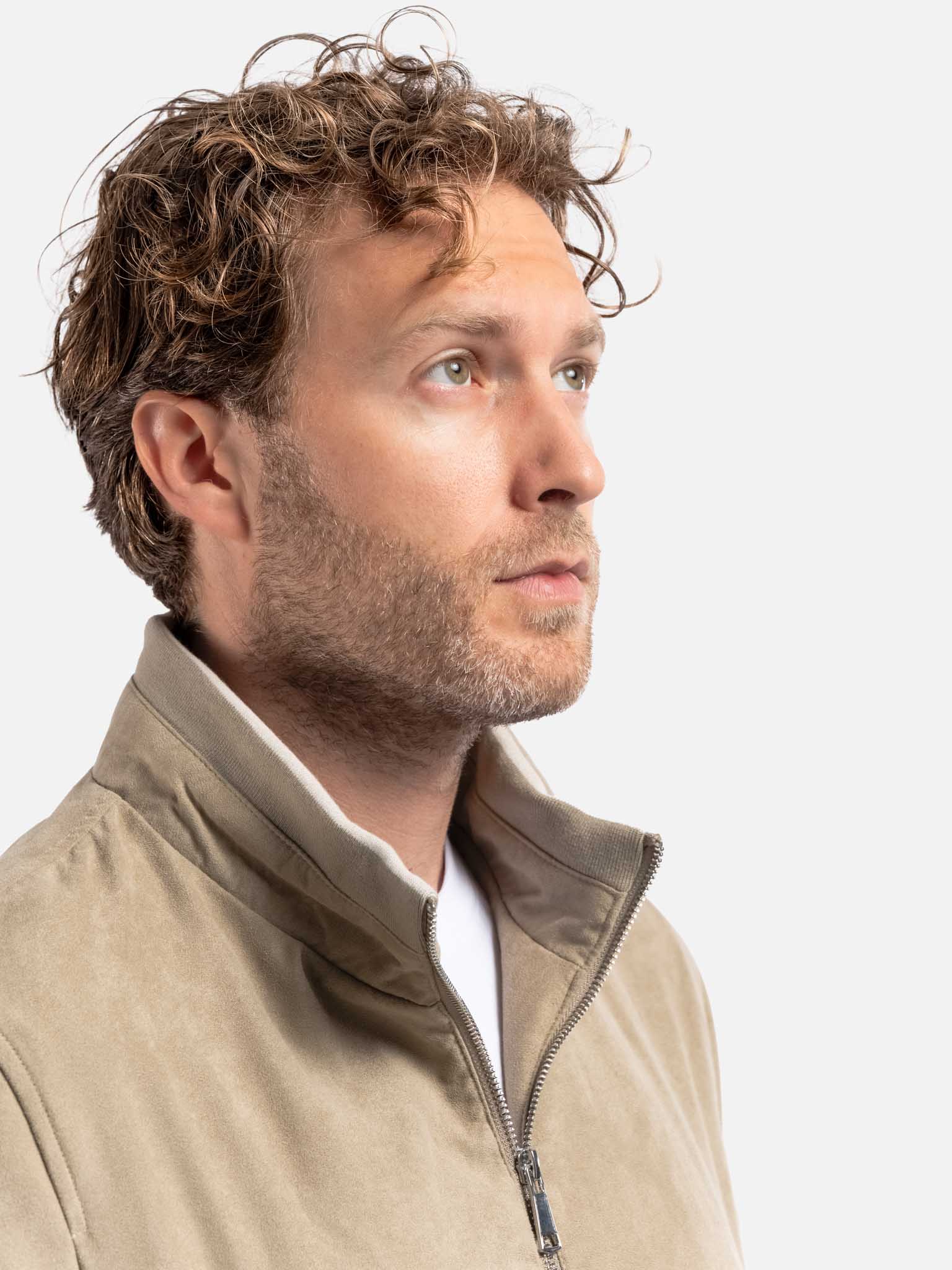 J.W.SAX MILANO Giubbino Effetto Camoscio Beige