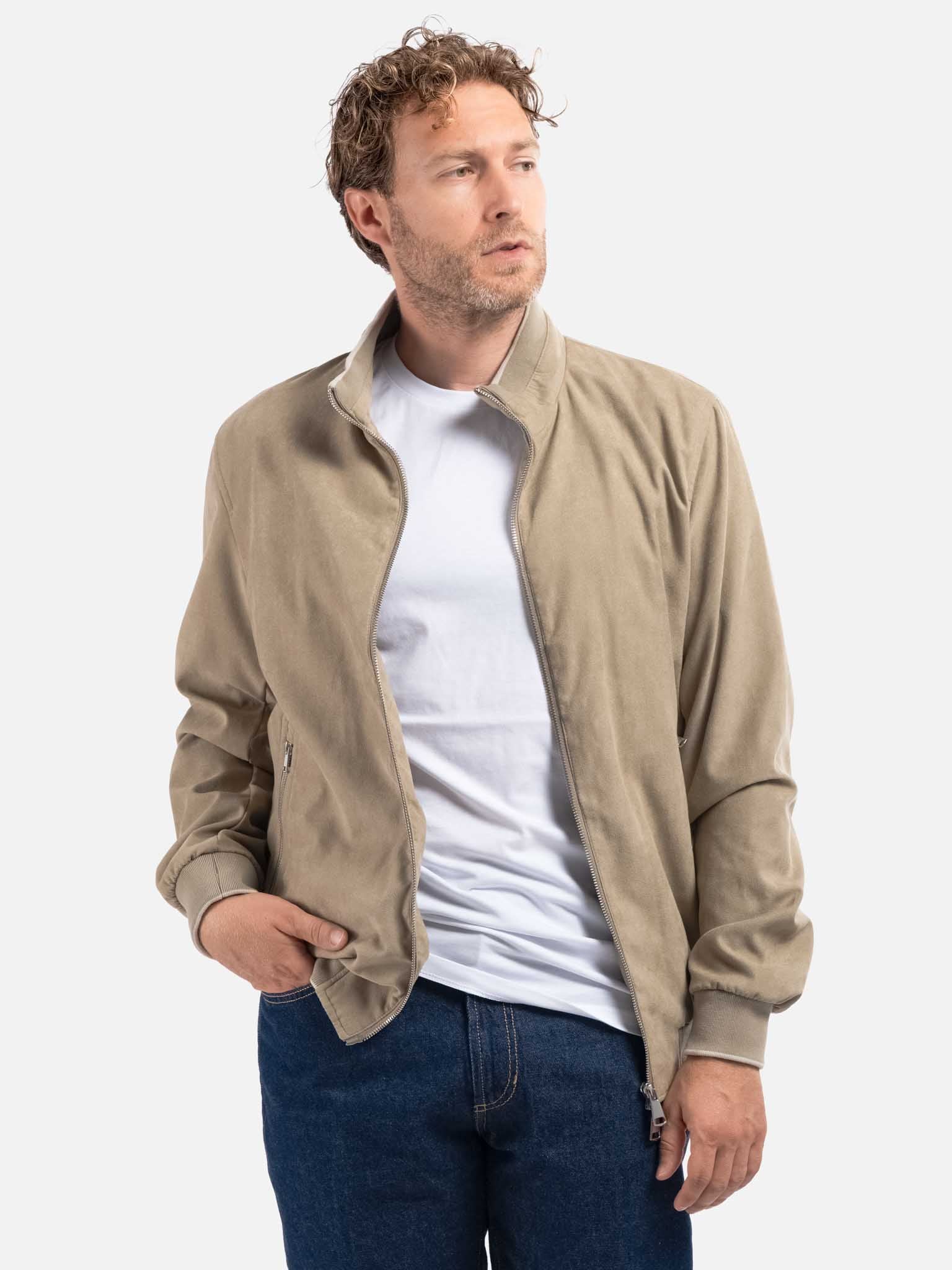 J.W.SAX MILANO Giubbino Effetto Camoscio Beige
