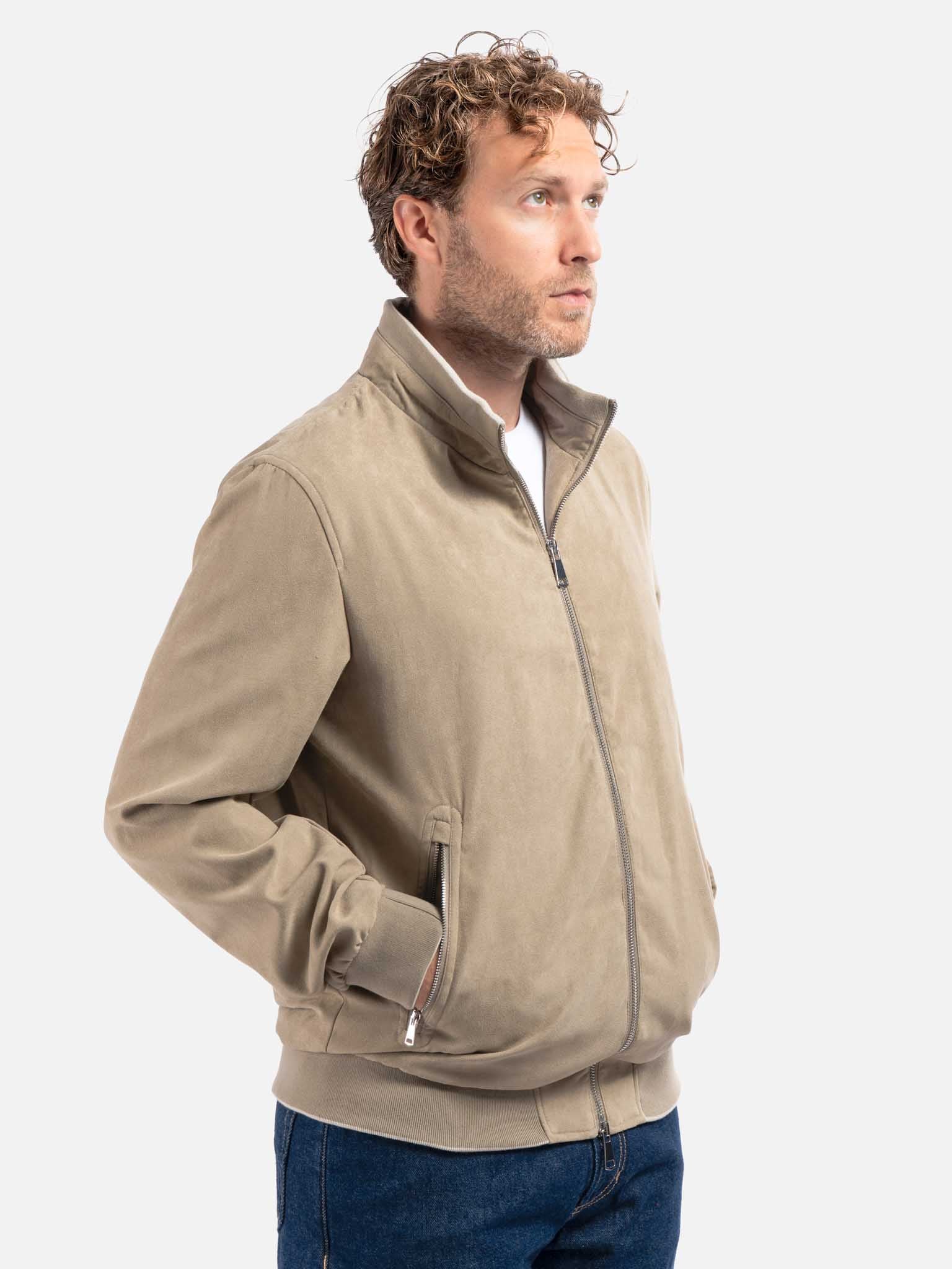 J.W.SAX MILANO Giubbino Effetto Camoscio Beige