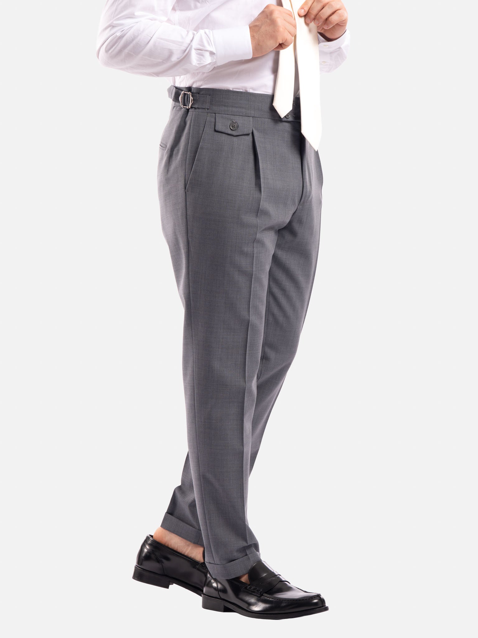 J.W.SAX MILANO Abito Doppiopetto Grigio con Revers Ampi