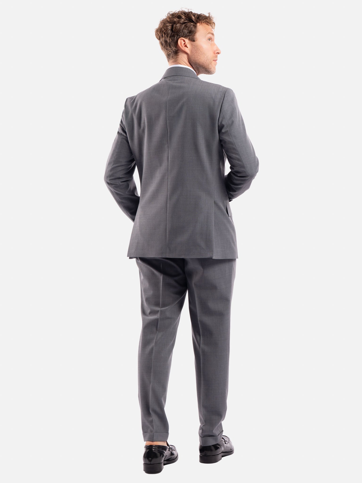 J.W.SAX MILANO Abito Doppiopetto Grigio con Revers Ampi