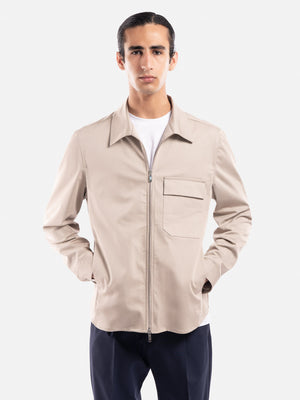 Giacca Camicia In Cotone Tecnico Stretch