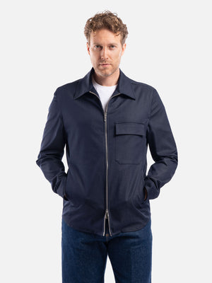 Giacca Camicia In Cotone Tecnico Stretch
