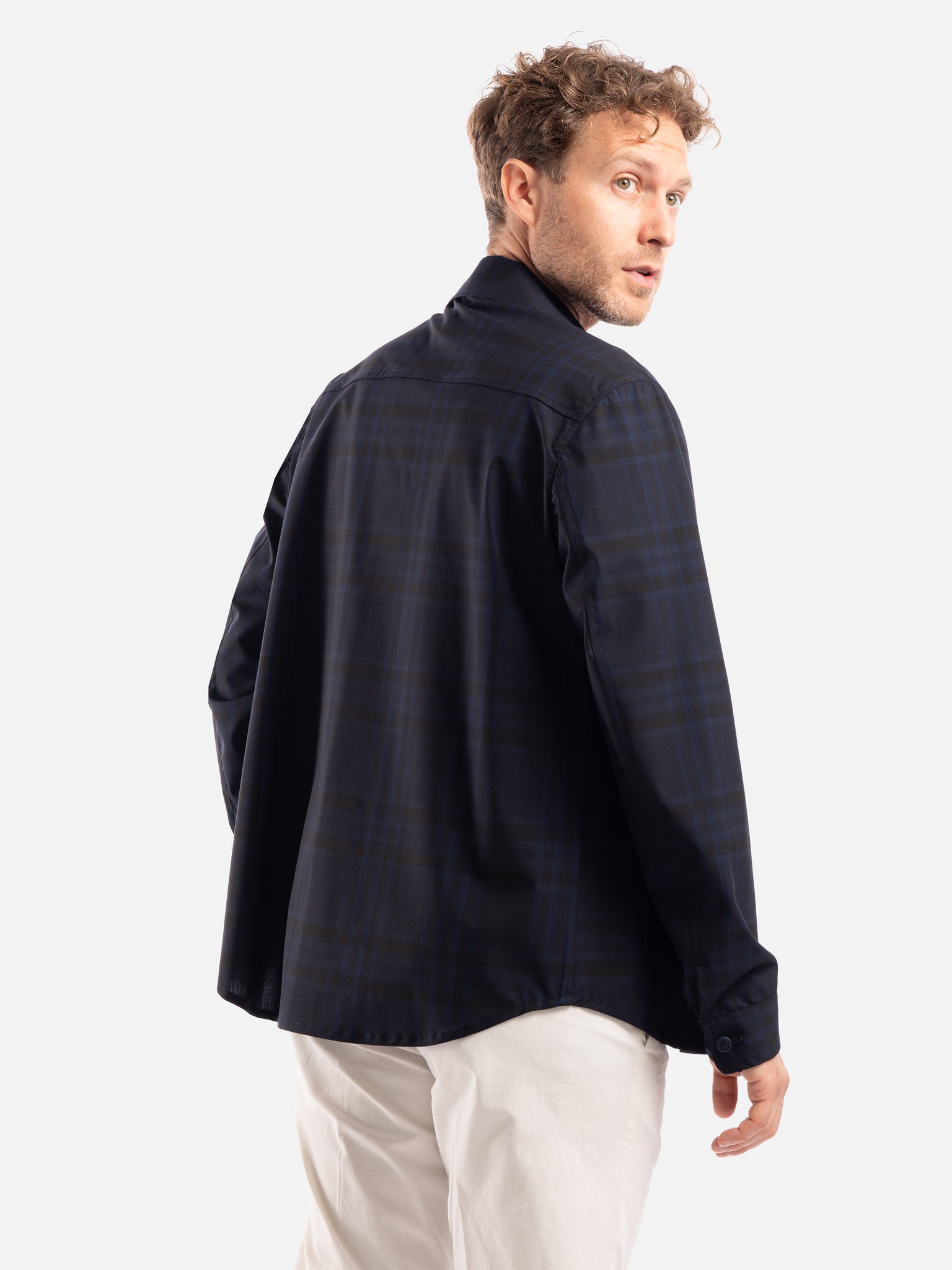 Giacca Camicia In Lana Tecnica