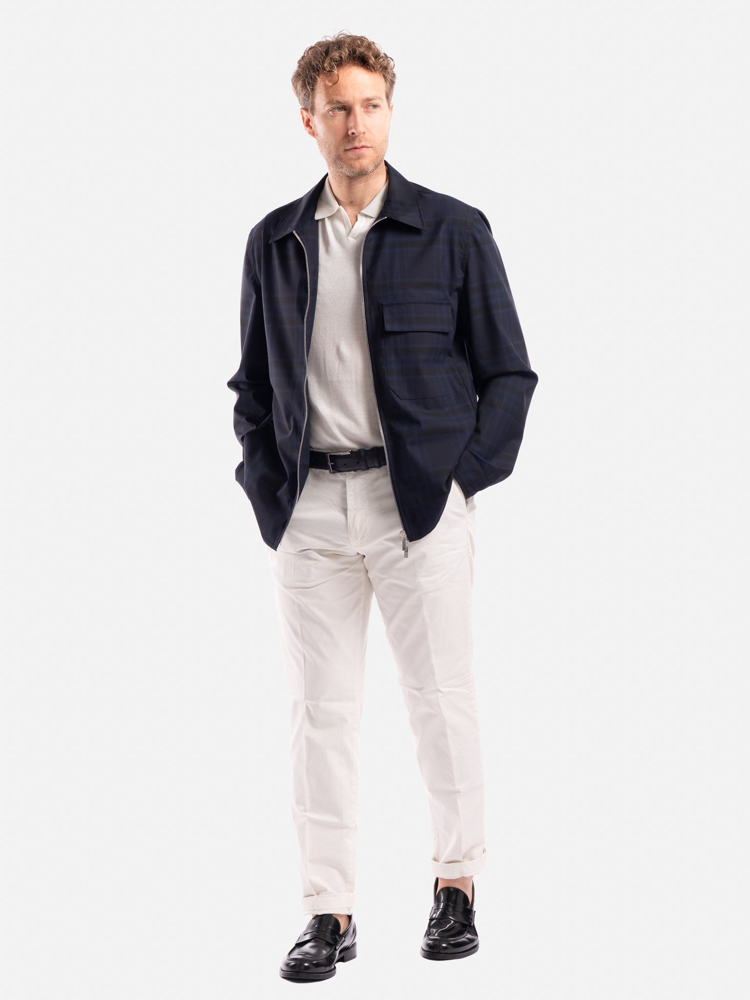 Giacca Camicia In Lana Tecnica