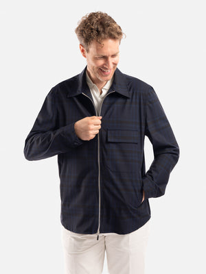 Giacca Camicia In Lana Tecnica