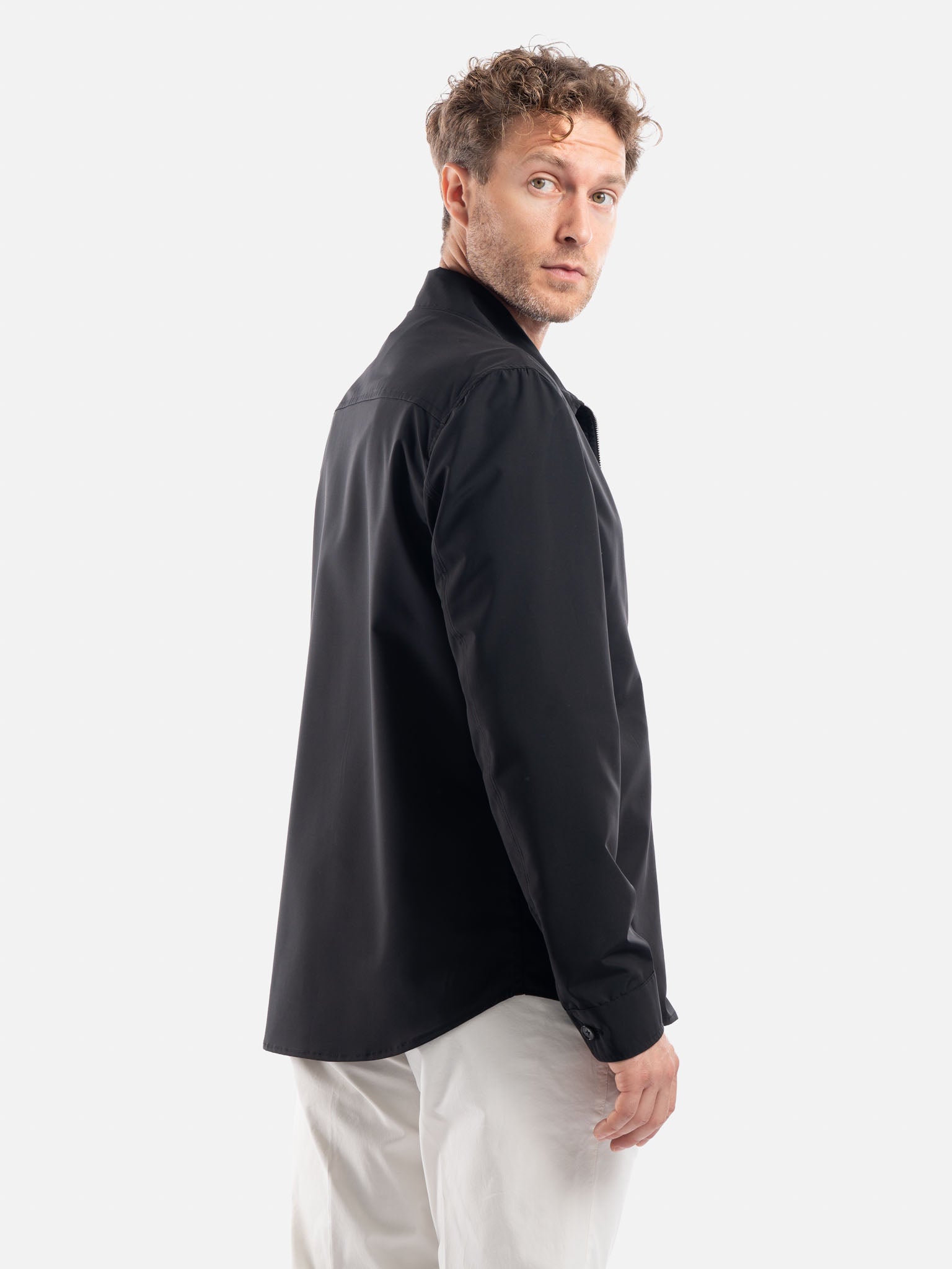 J.W.SAX MILANO T-shirt in Lino a Righe con Bottoni