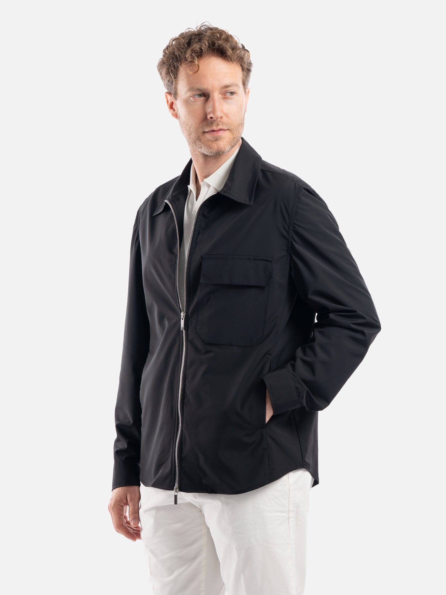 J.W.SAX MILANO T-shirt in Lino a Righe con Bottoni