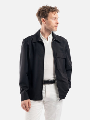 Giacca Camicia In Nylon Tecnico Stretch
