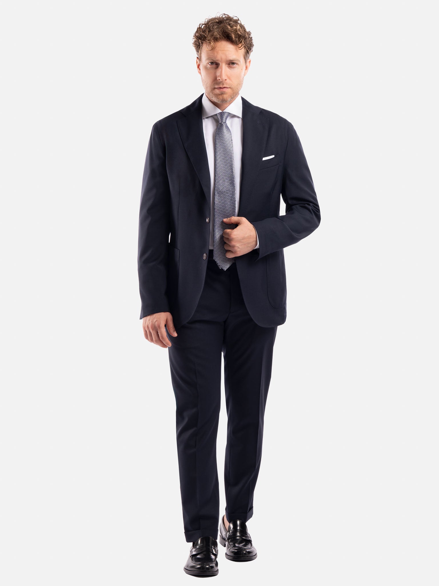 J.W.SAX MILANO Soprabito Blu in Lana Tecnica