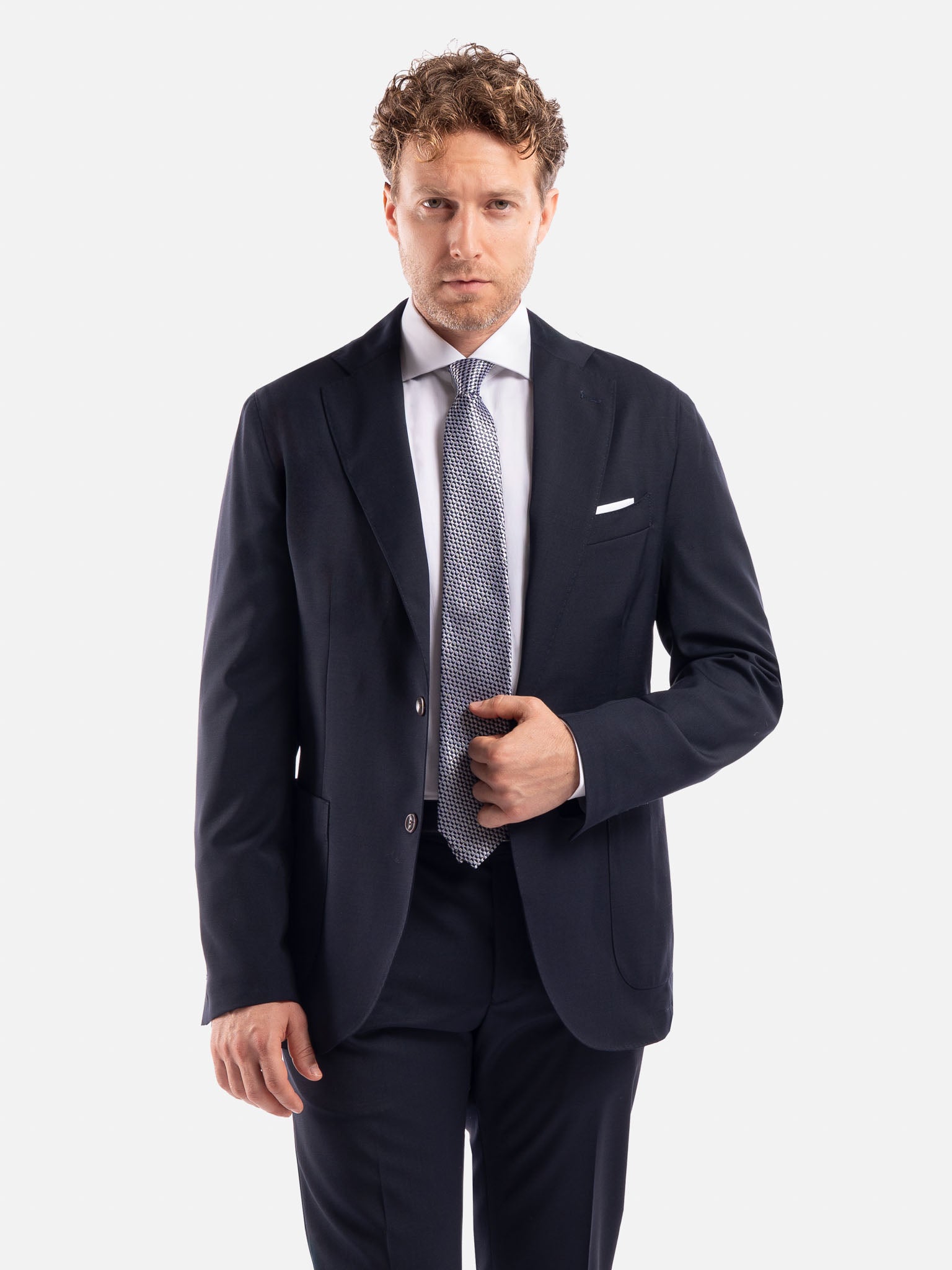 J.W.SAX MILANO Soprabito Blu in Lana Tecnica