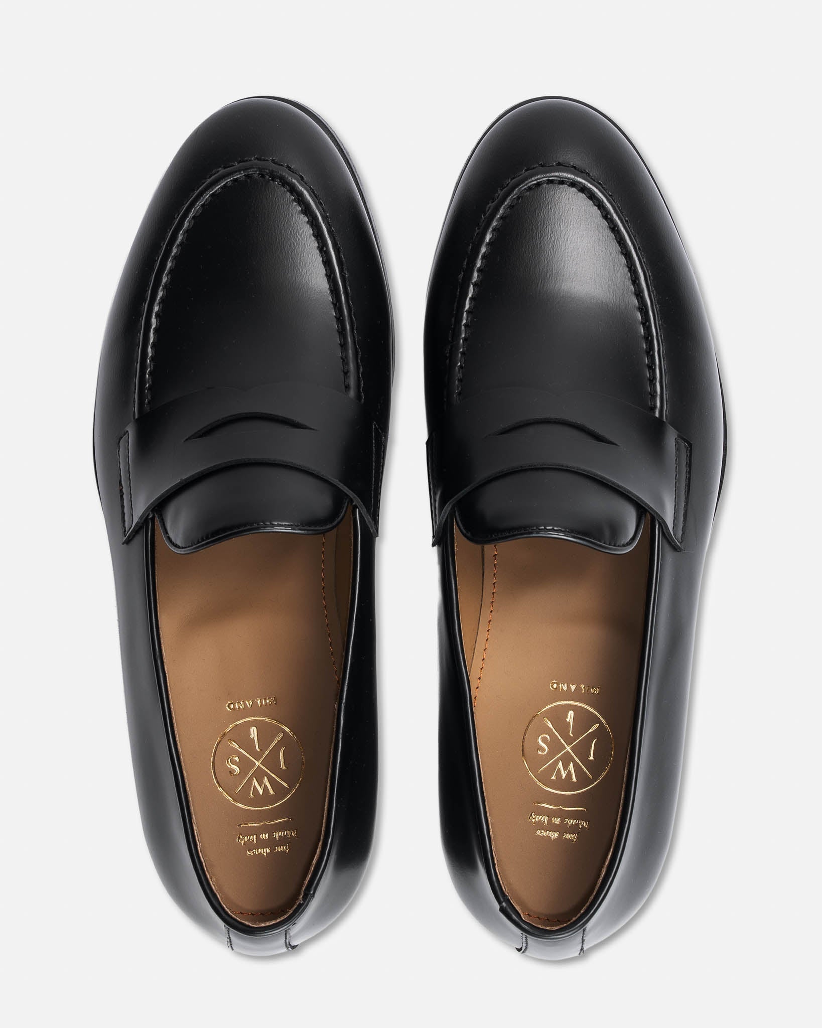 J.W.SAX MILANO Mocassini Penny in Pelle di Vitello Nera