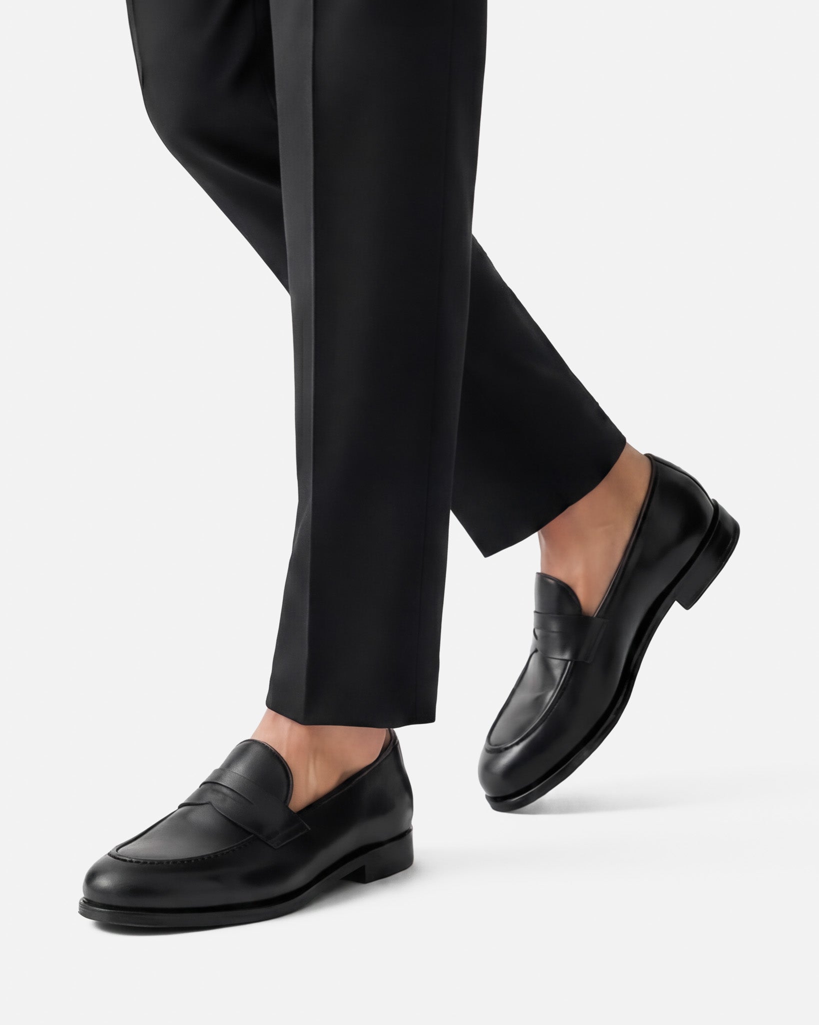 J.W.SAX MILANO Mocassini Penny in Pelle di Vitello Nera