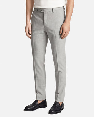 Pantaloni Slim Fit in Lana Grigio Chiaro Super 100's Zignone