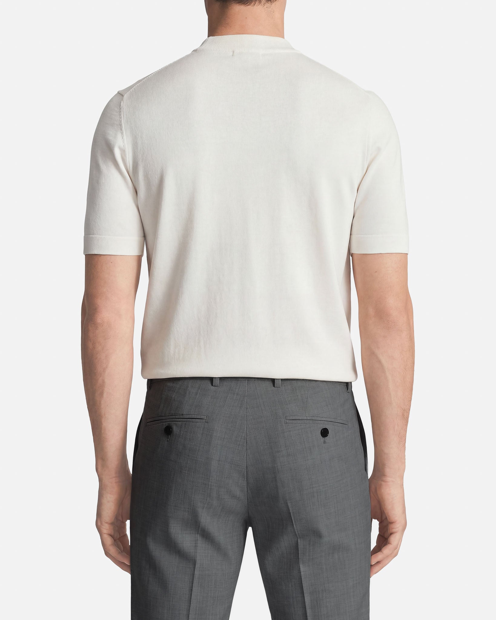 Pantaloni Slim Fit in Lana Grigio Medio Super 100's Zignone
