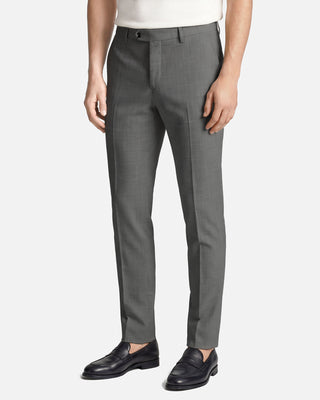 Pantaloni Slim Fit in Lana Grigio Medio Super 100's Zignone