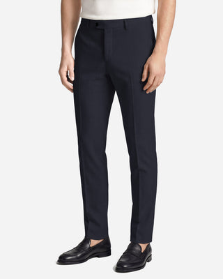 Pantaloni Slim Fit in Lana Blu Super 100's Zignone