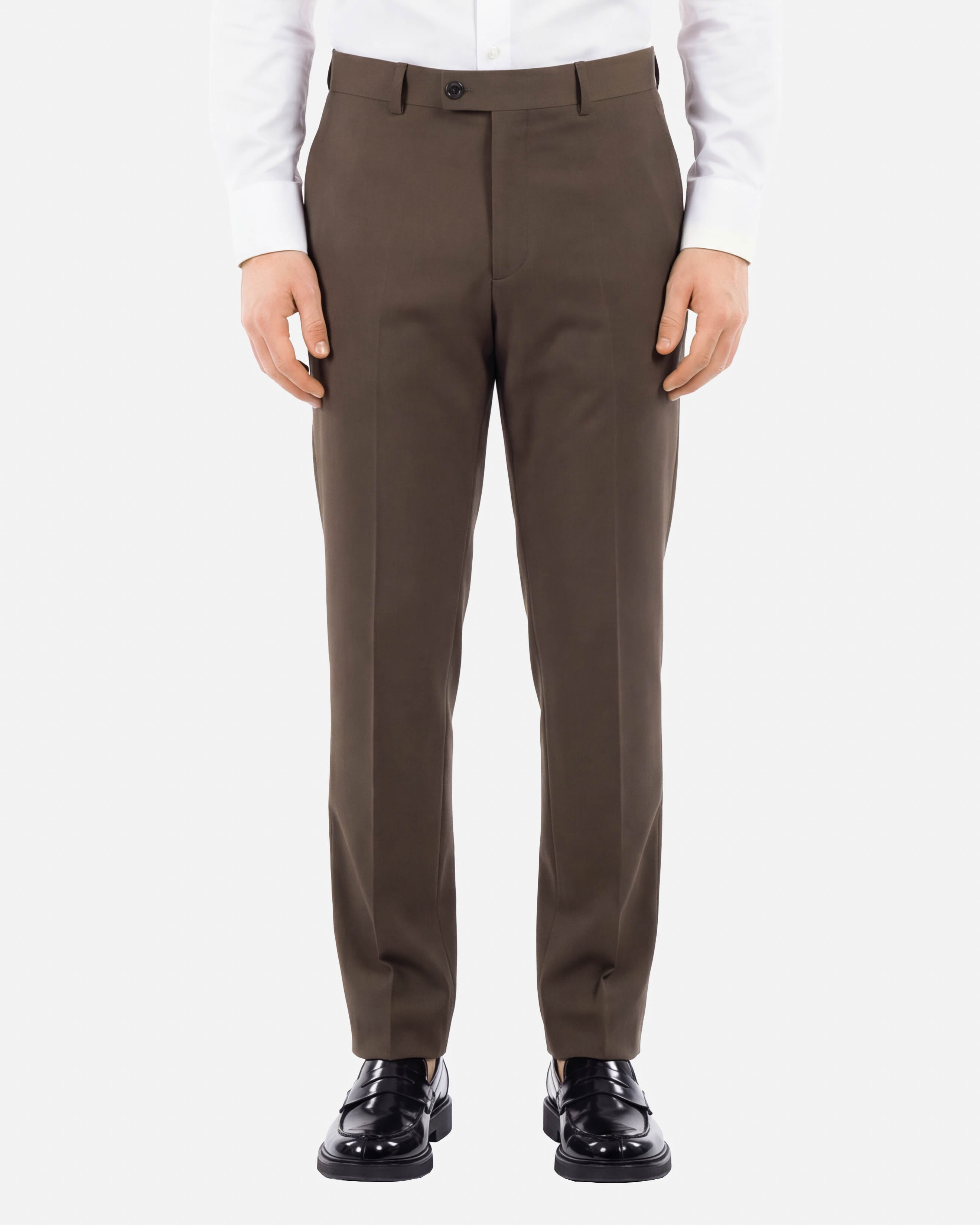 J.W.SAX MILANO Abito Doppiopetto Marrone in Lana Stretch