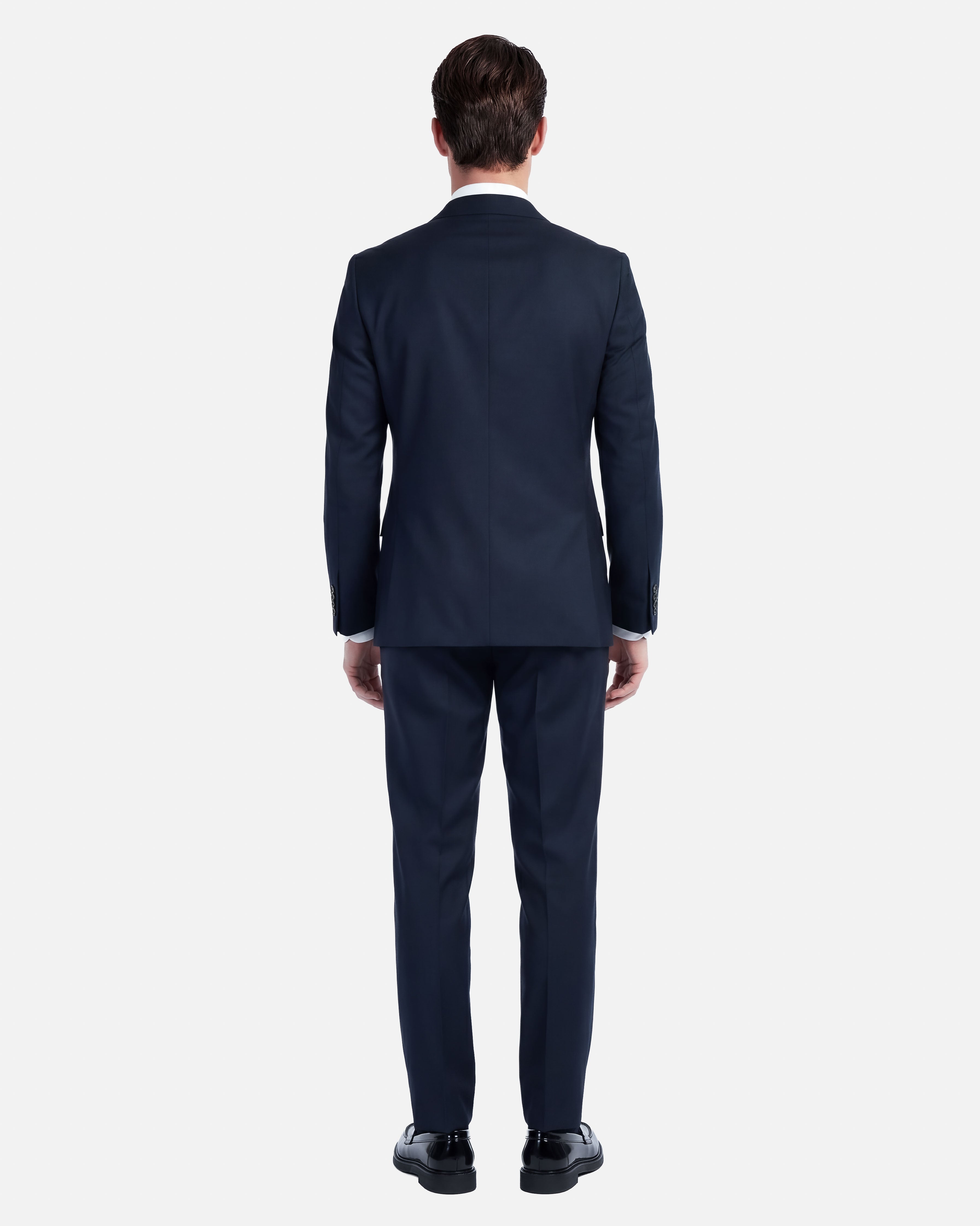 J.W.SAX MILANO Abito Doppiopetto Blu in Lana Stretch