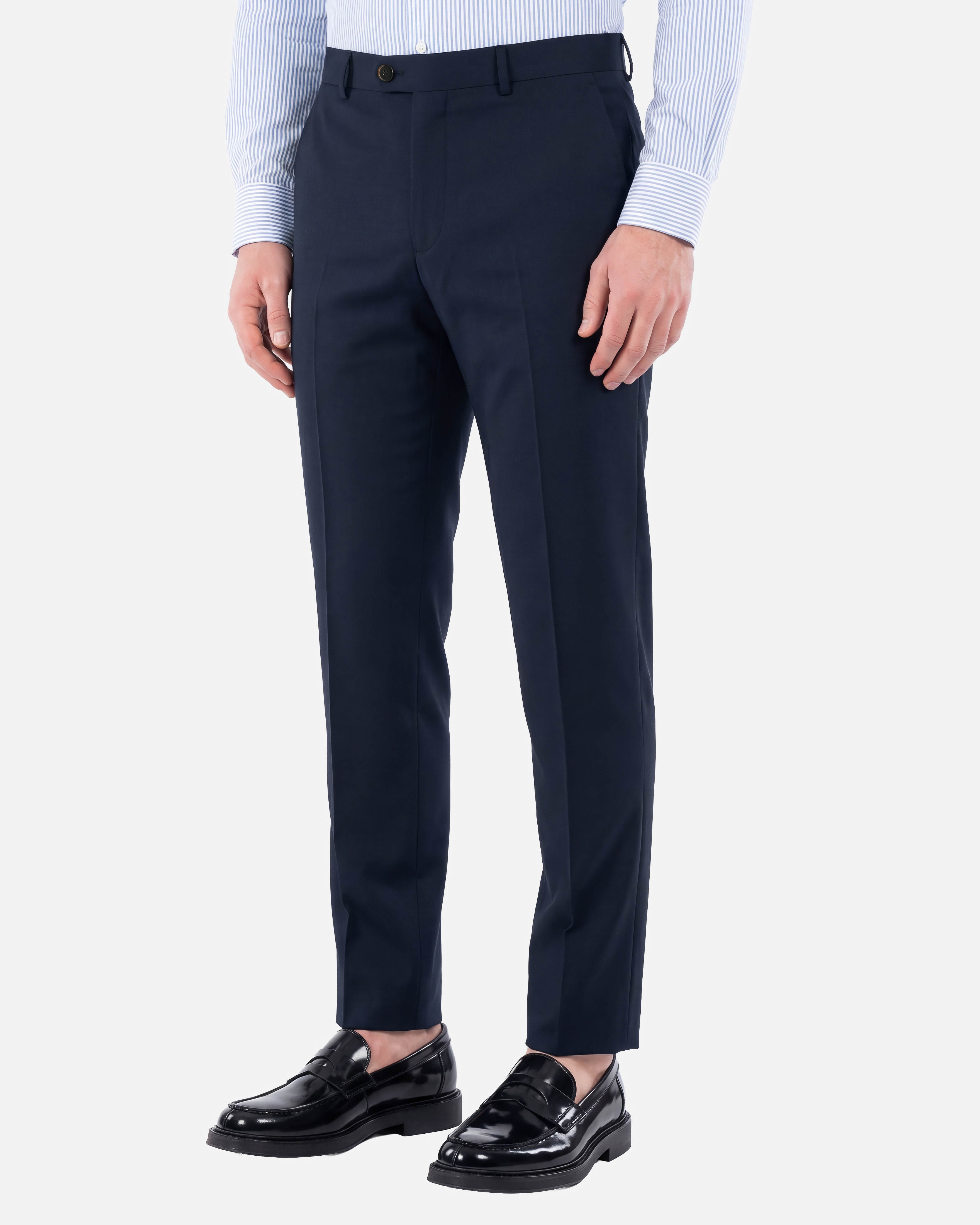 J.W.SAX MILANO Abito Doppiopetto Blu in Lana Stretch