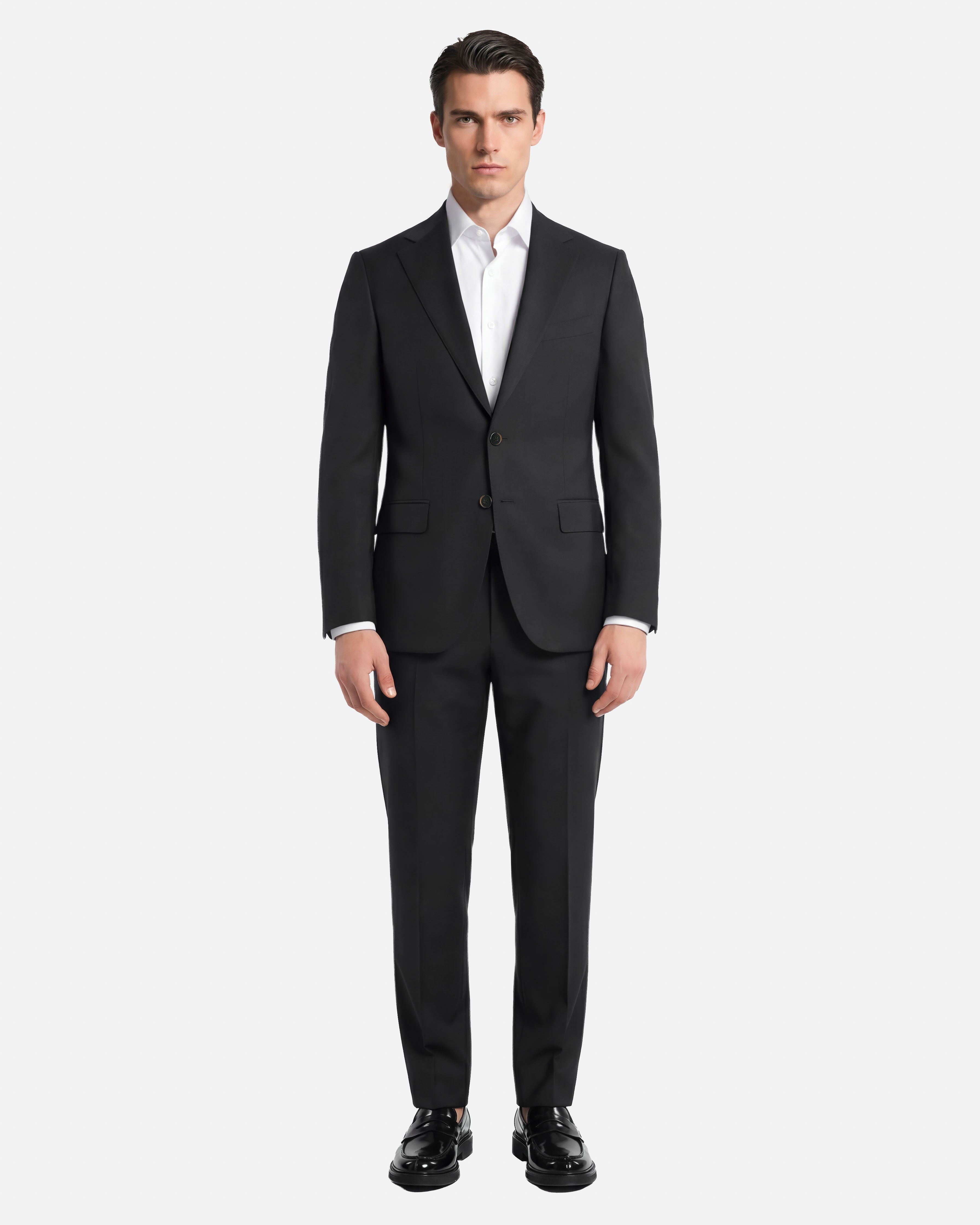 Abito Nero in Lana Stretch