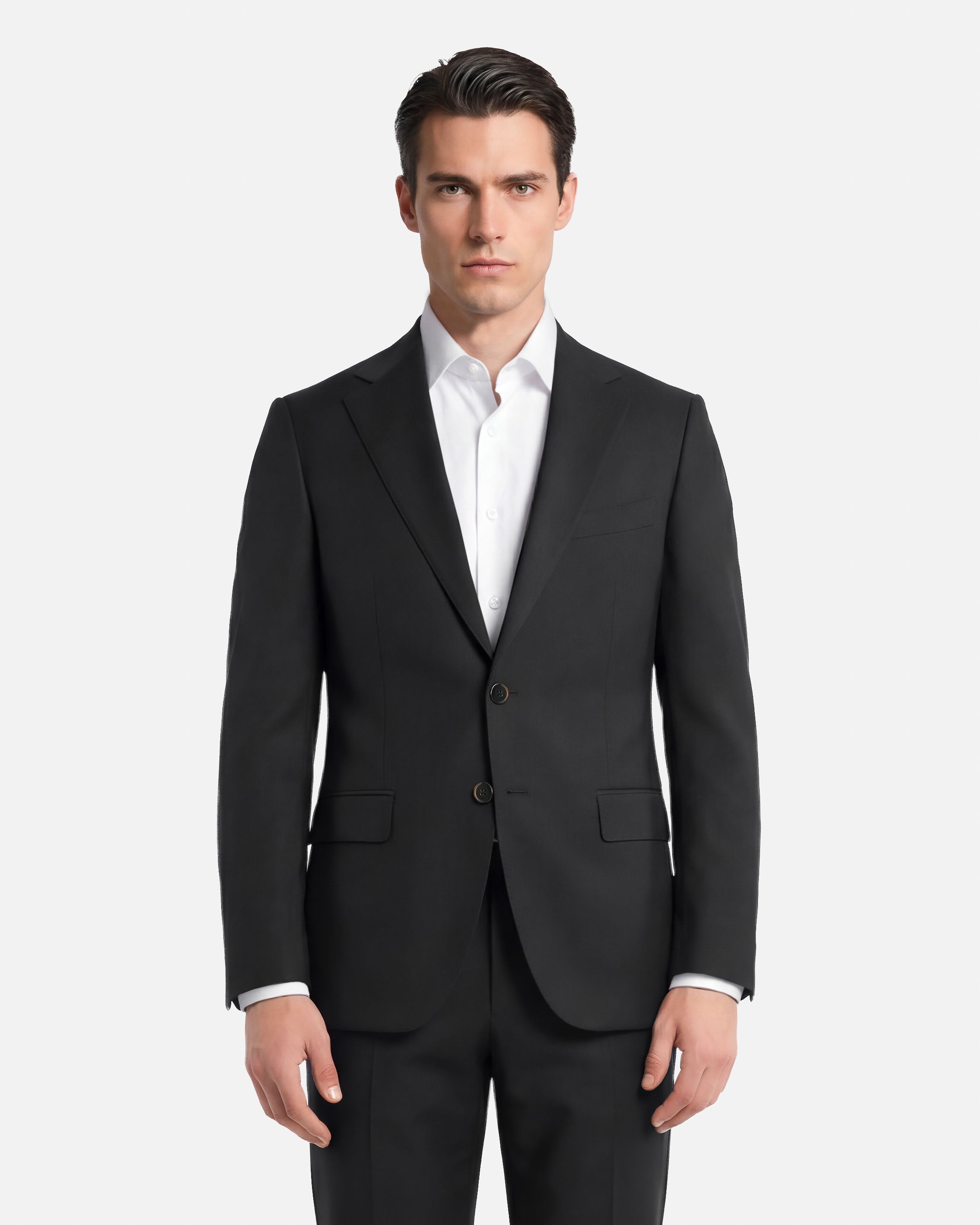 Abito Nero in Lana Stretch