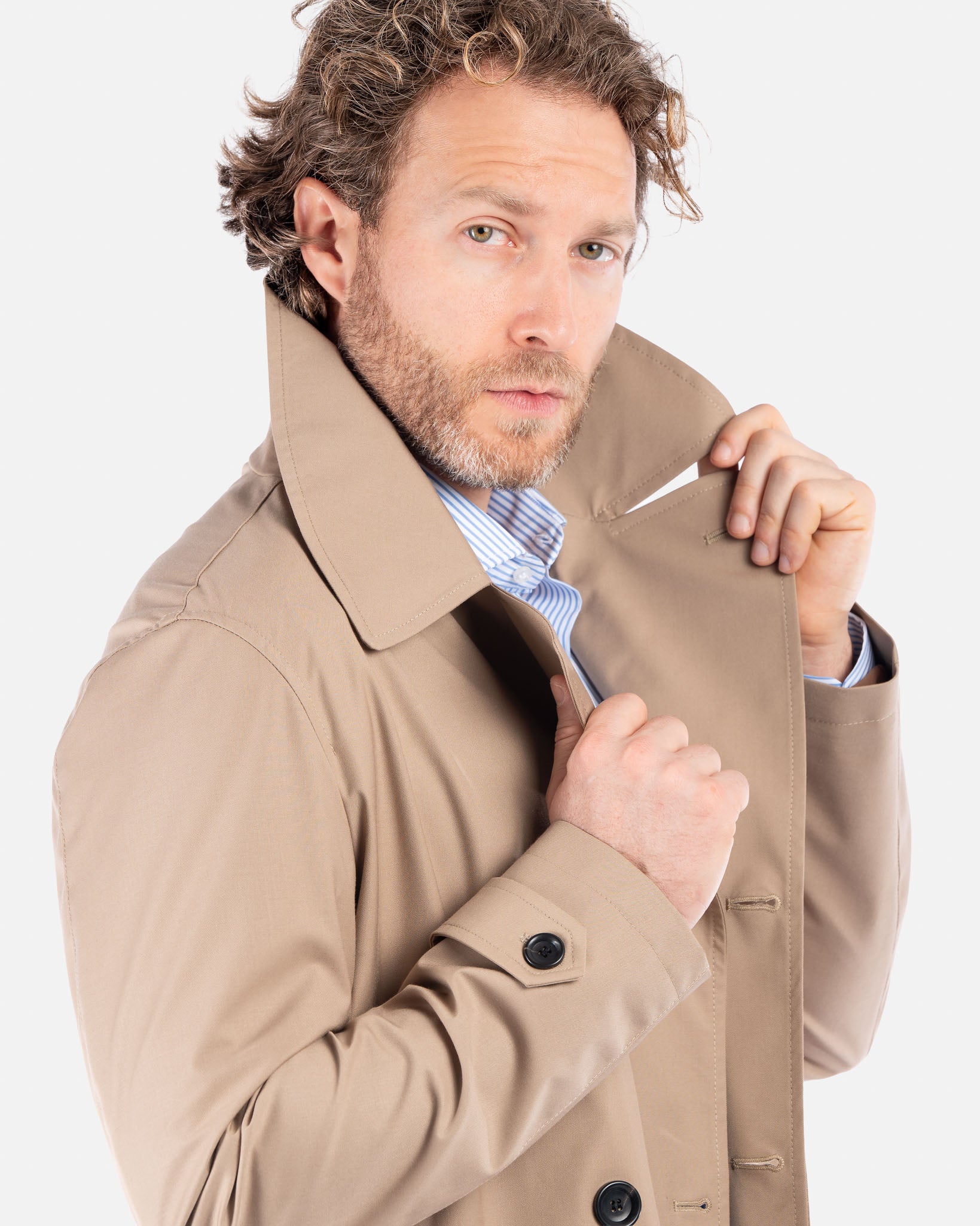 J.W.SAX MILANO Trench Doppiopetto Cammello