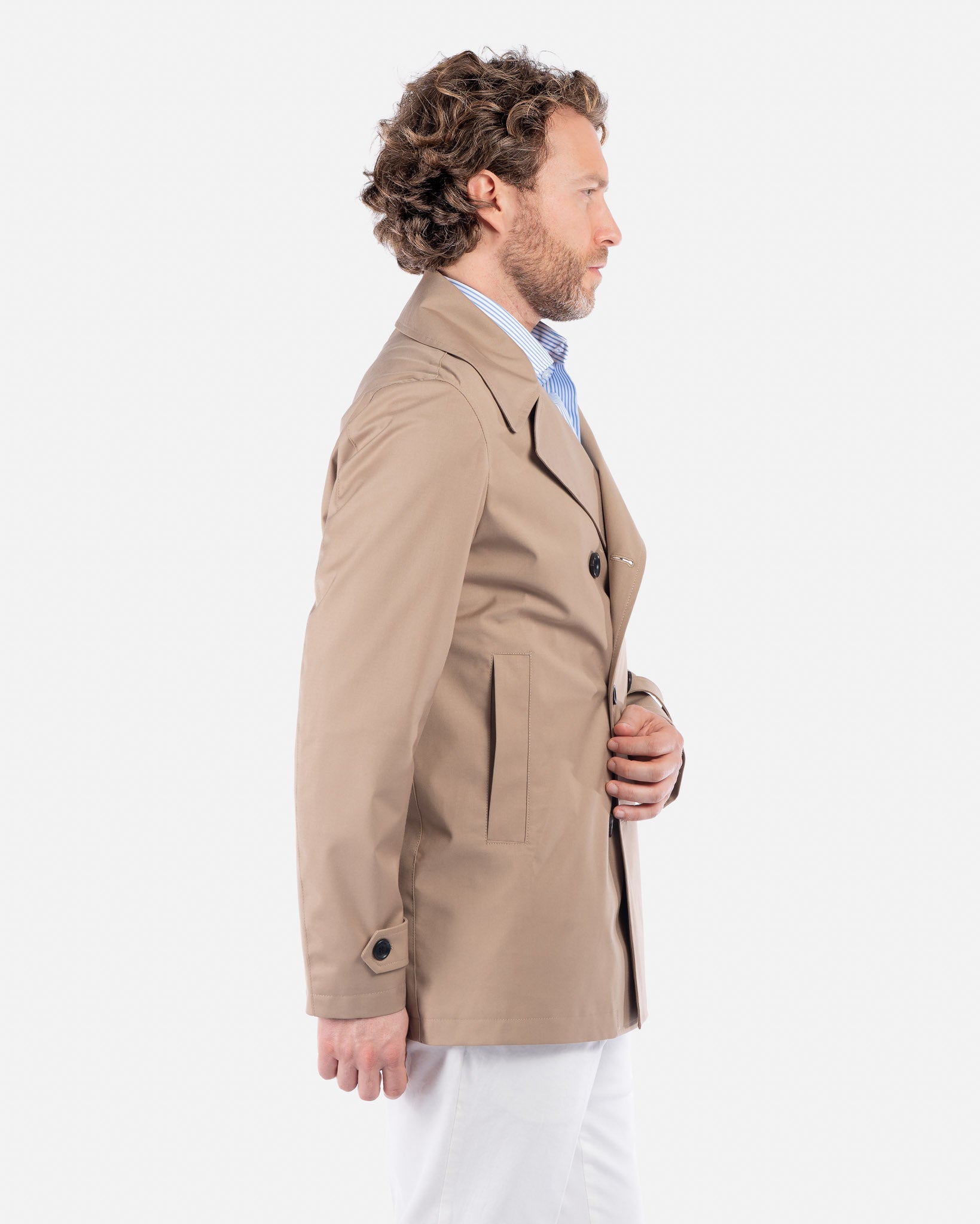 J.W.SAX MILANO Trench Doppiopetto Cammello