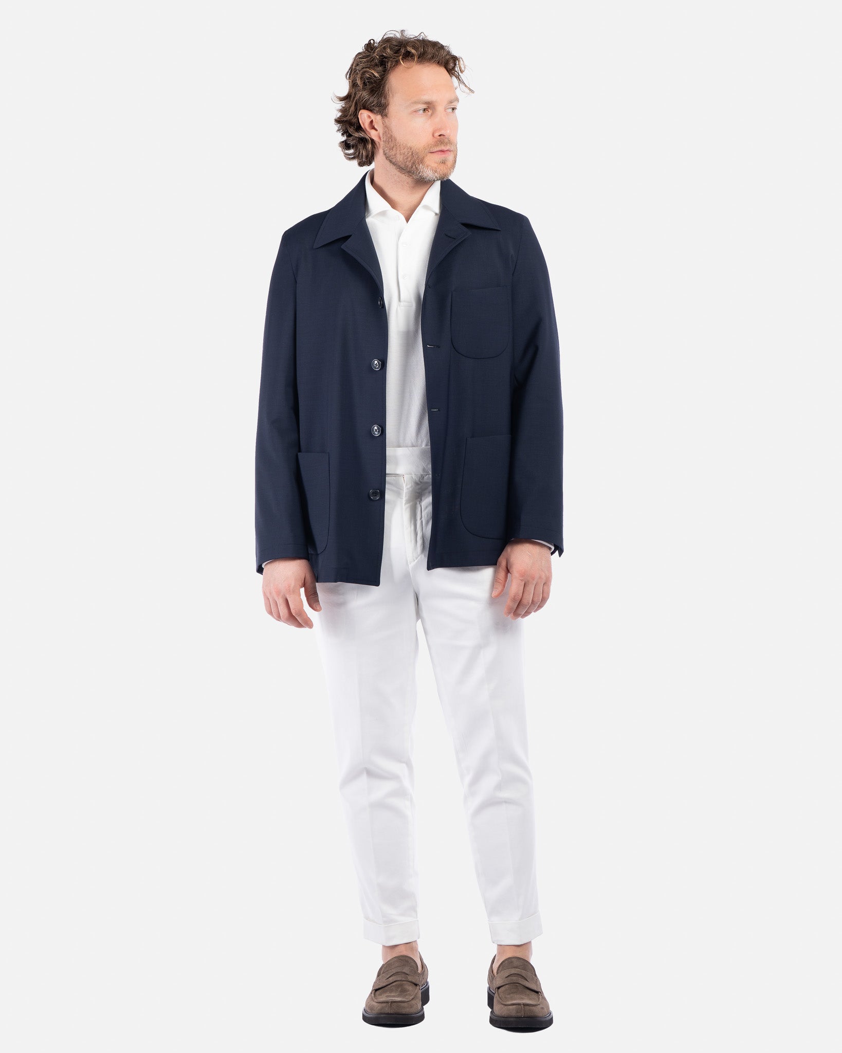 J.W.SAX MILANO Giacca Sfoderata in Lana Leggera